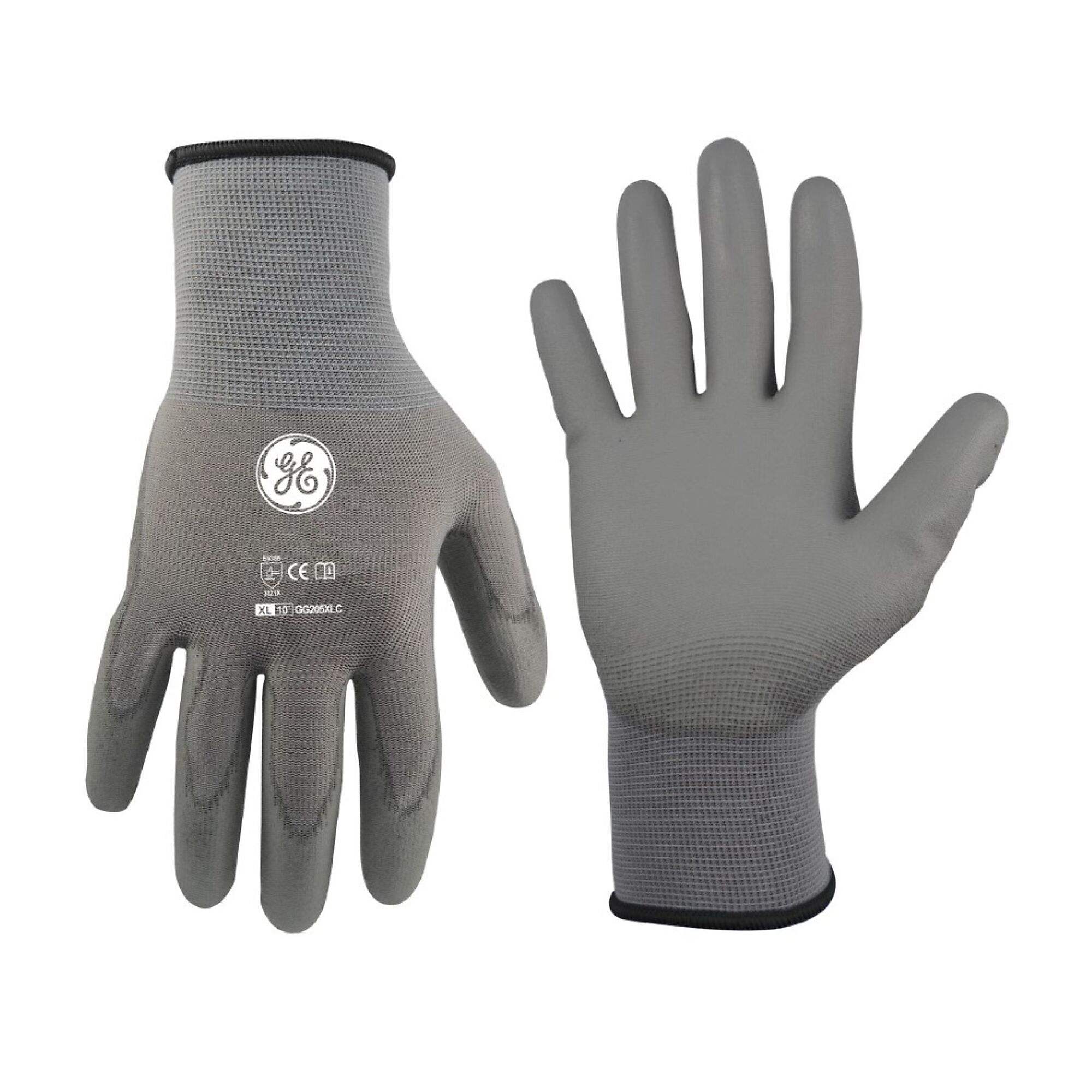 General Electric, Unisex Dipped Gloves Gray XL 12 pair, Size XL, Included (qty.) 12, Model GG205XL