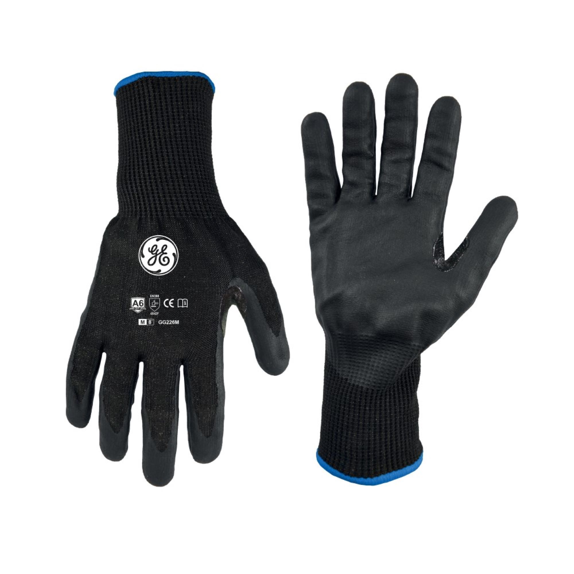 General Electric, M Foam Nitrile Black Dipped Gloves 12 pair, Size M, Included (qty.) 12, Model GG226M