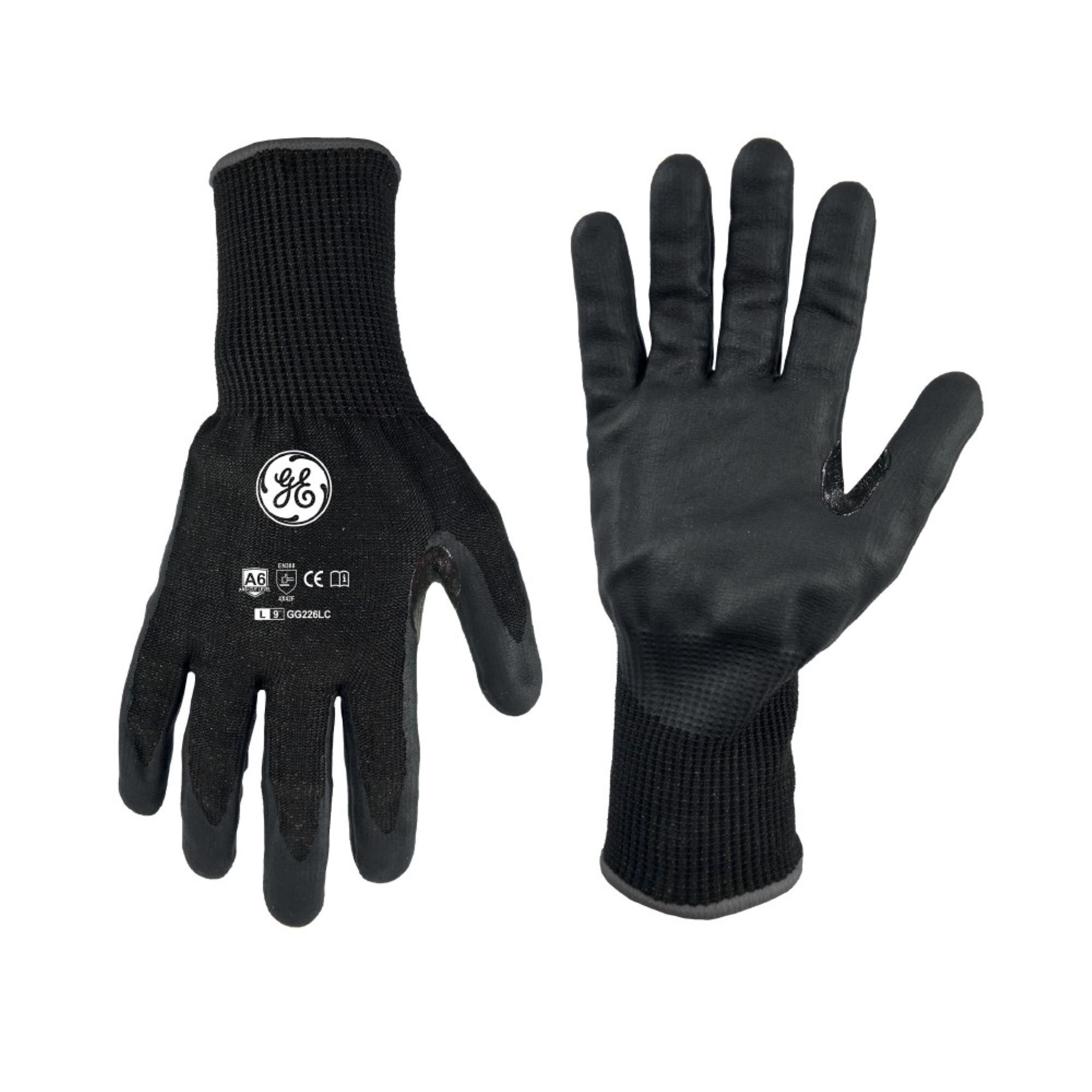 General Electric, L Foam Nitrile Black Dipped Gloves 12 pair, Size L, Included (qty.) 12, Model GG226L