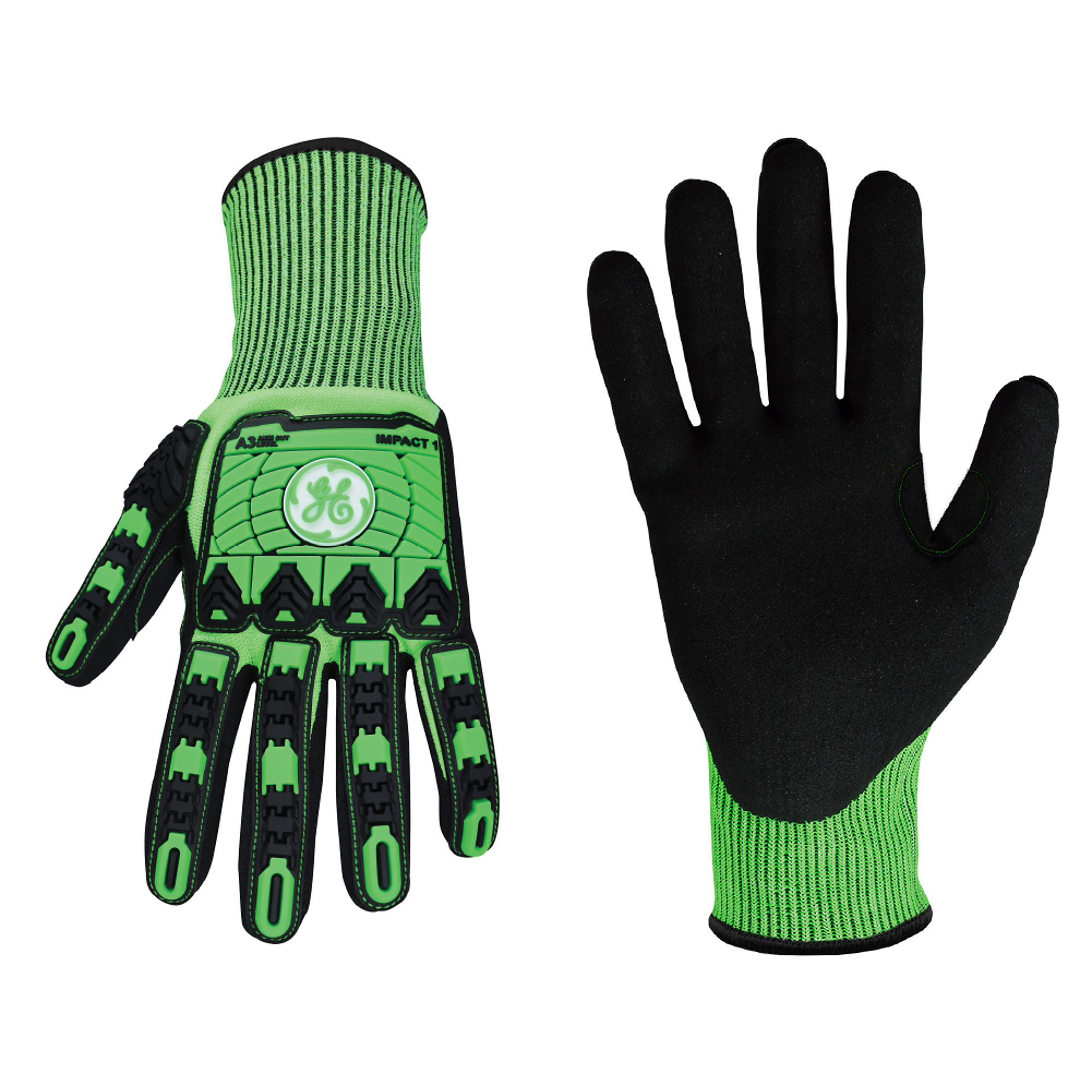 General Electric, Work Gloves Black/Green XL 1 pk, Size XL, Included (qty.) 1, Model GG240XLC