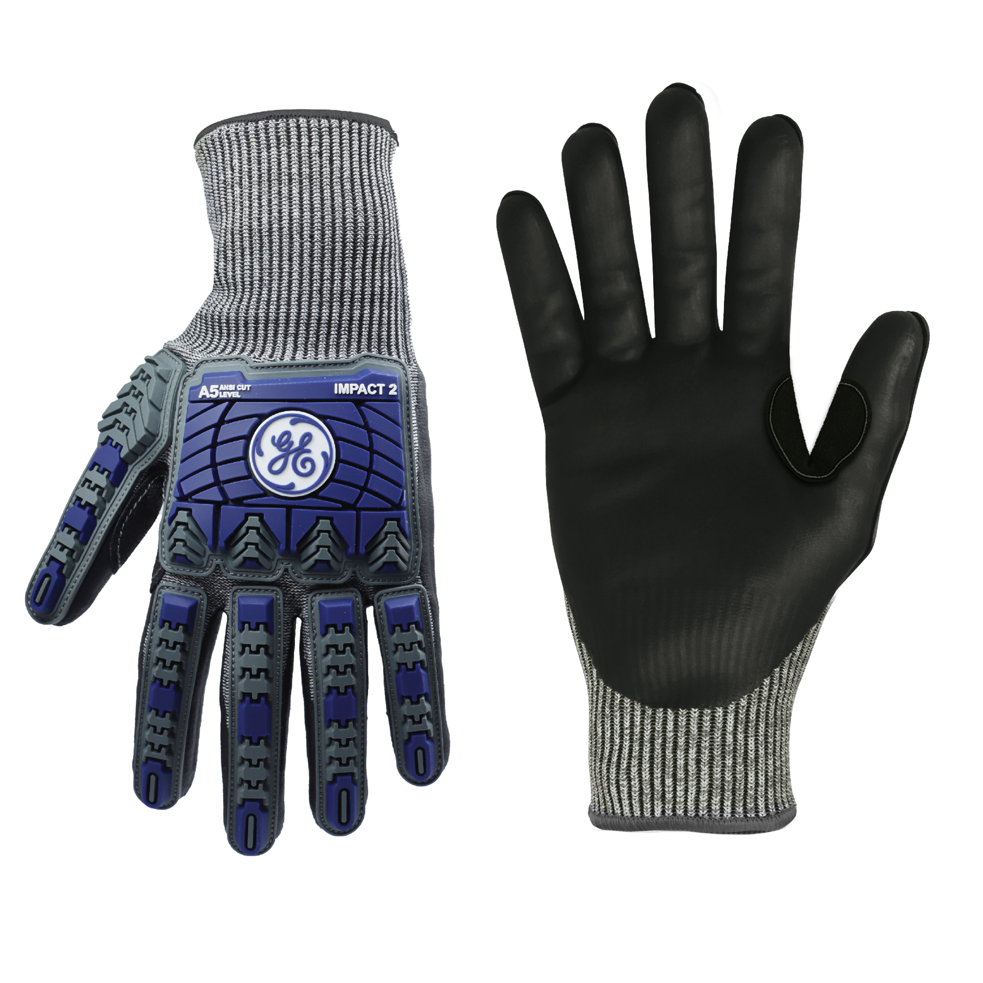 General Electric, Work Gloves Blue/Gray L 1 pk, Size L, Included (qty.) 1, Model GG244LC