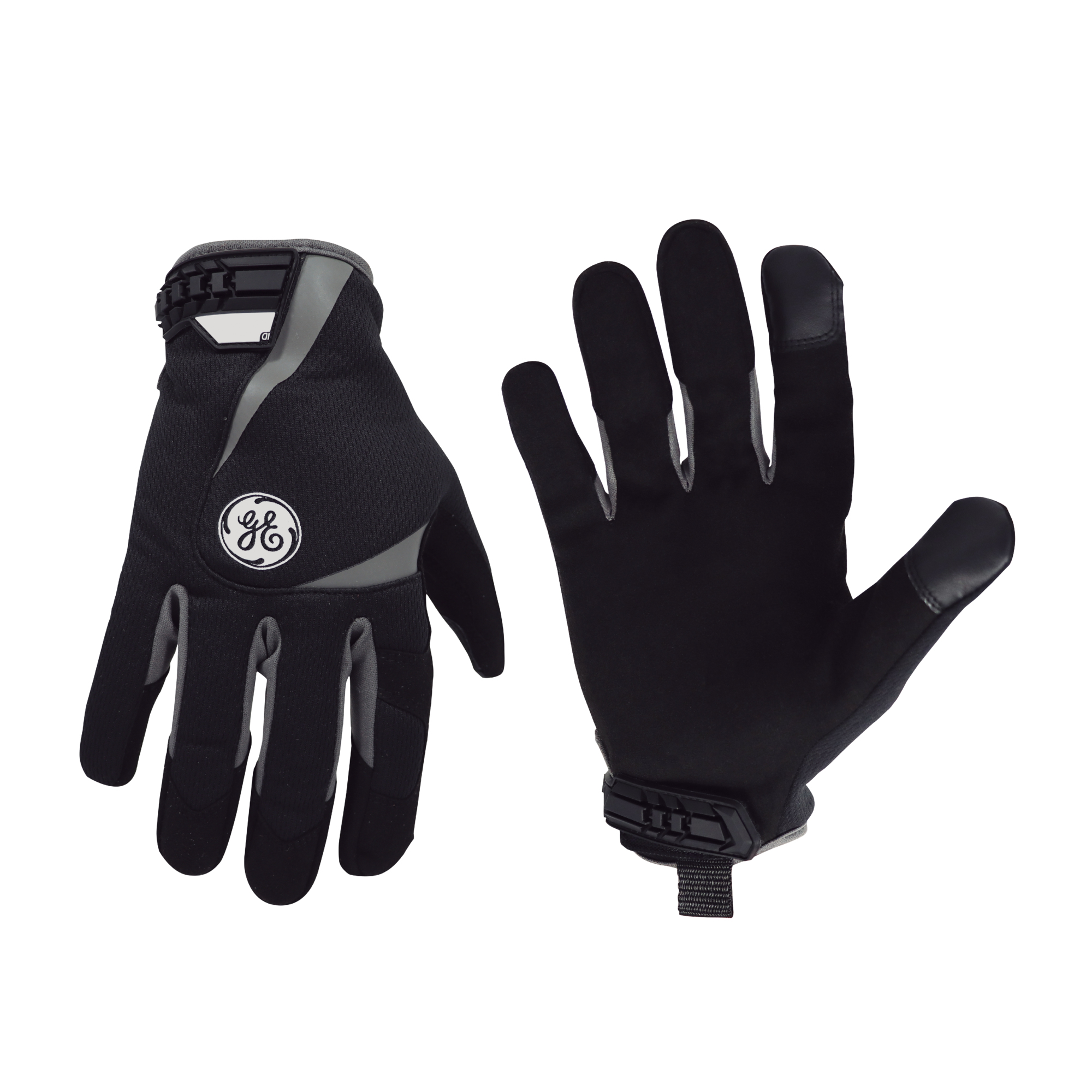 General Electric, Mechanic's Glove Black/Gray L 1 pair, Size L, Included (qty.) 1, Model GG401LC