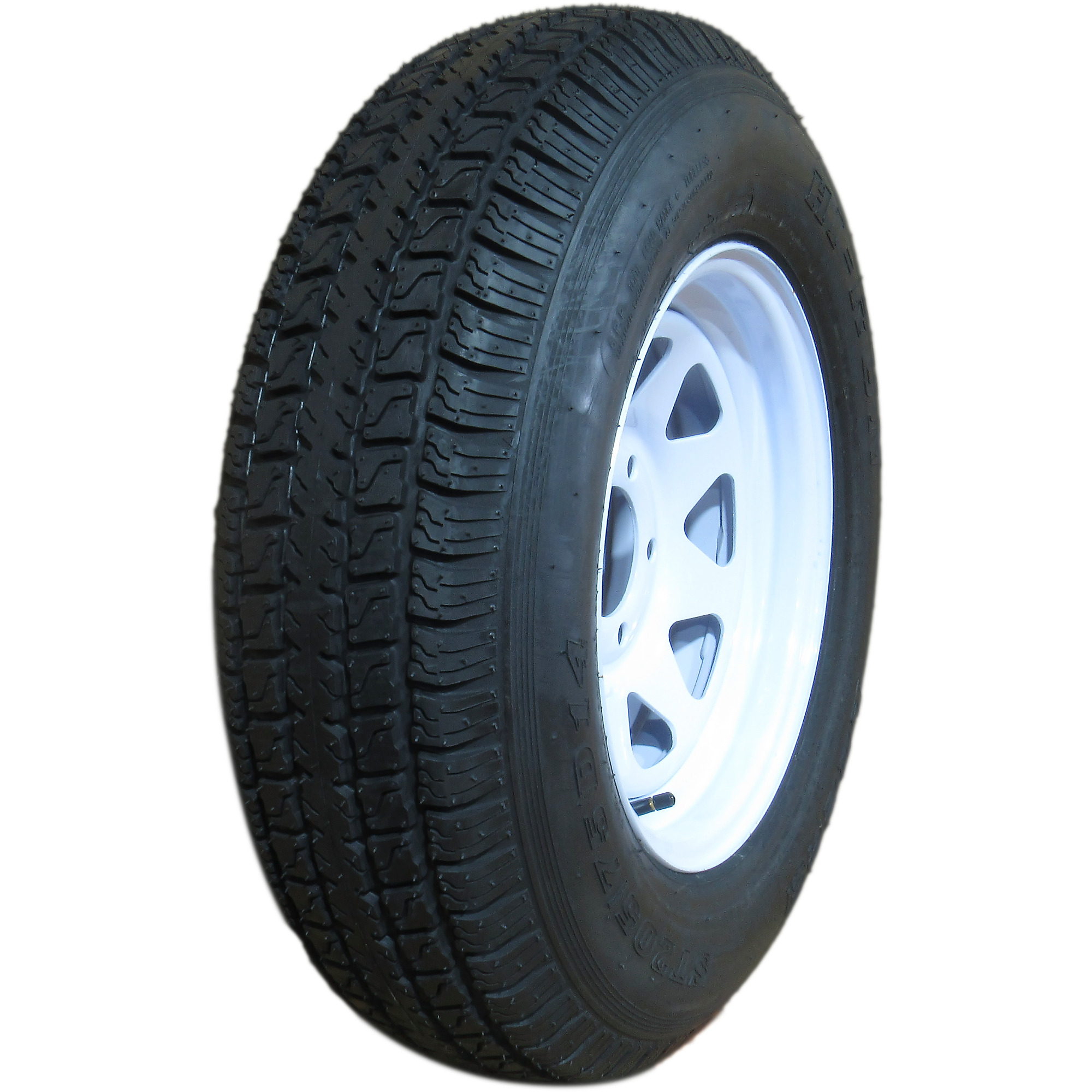 HI-RUN, Highway Trailer Tire Assembly, Bias-Ply, Spoked, Tire Size ST205/75D14 Load Range Rating C, Bolt Holes (qty.) 5 Model ASB1002