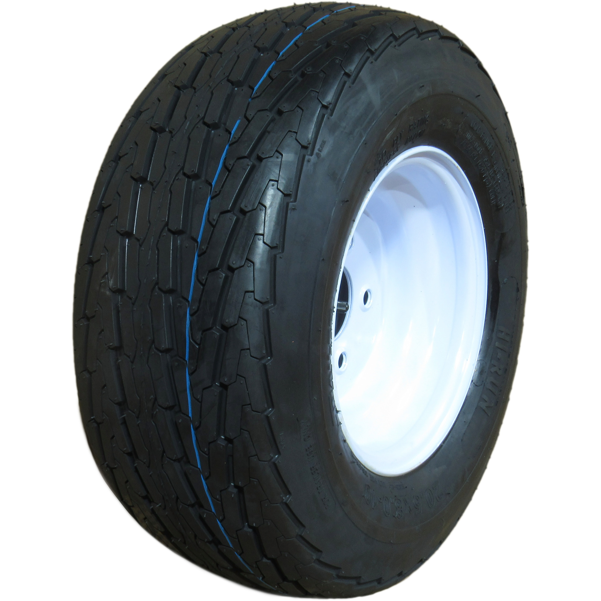 HI-RUN, Highway Trailer Tire Assembly, Bias-Ply, Tire Size 20.5/8-10 Load Range Rating E, Bolt Holes (qty.) 5 Model ASB1048