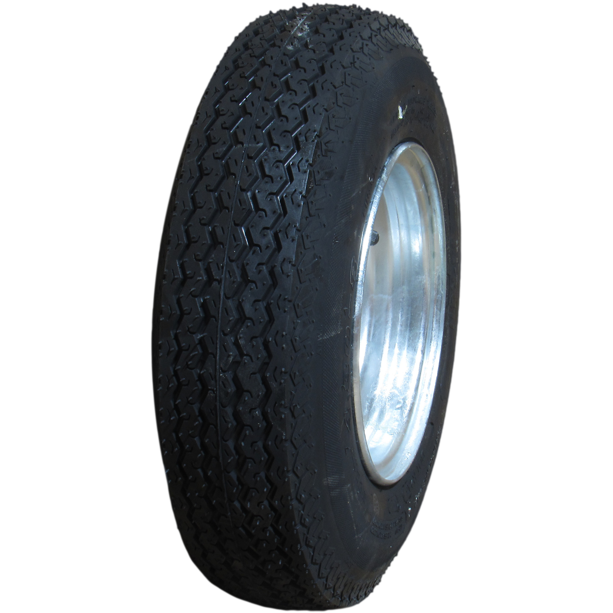 HI-RUN, Highway Trailer Tire Assembly, Galvanized, Tire Size 4.80-12 Load Range Rating B, Bolt Holes (qty.) 4 Model ASB1057