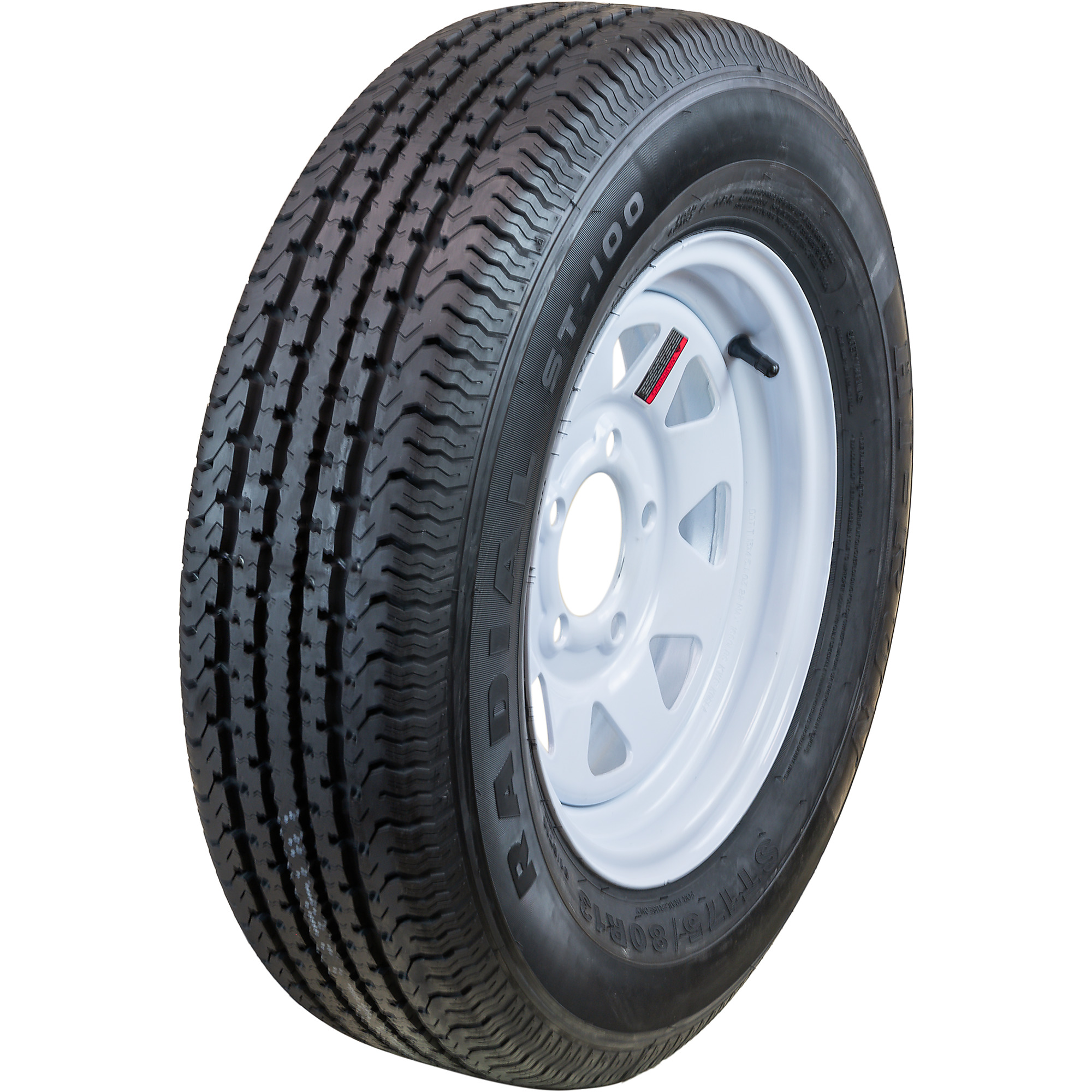 HI-RUN, Highway Trailer Tire Assembly, Radial, Spoked, Tire Size ST175/80R13 Load Range Rating C, Bolt Holes (qty.) 5 Model ASR1200