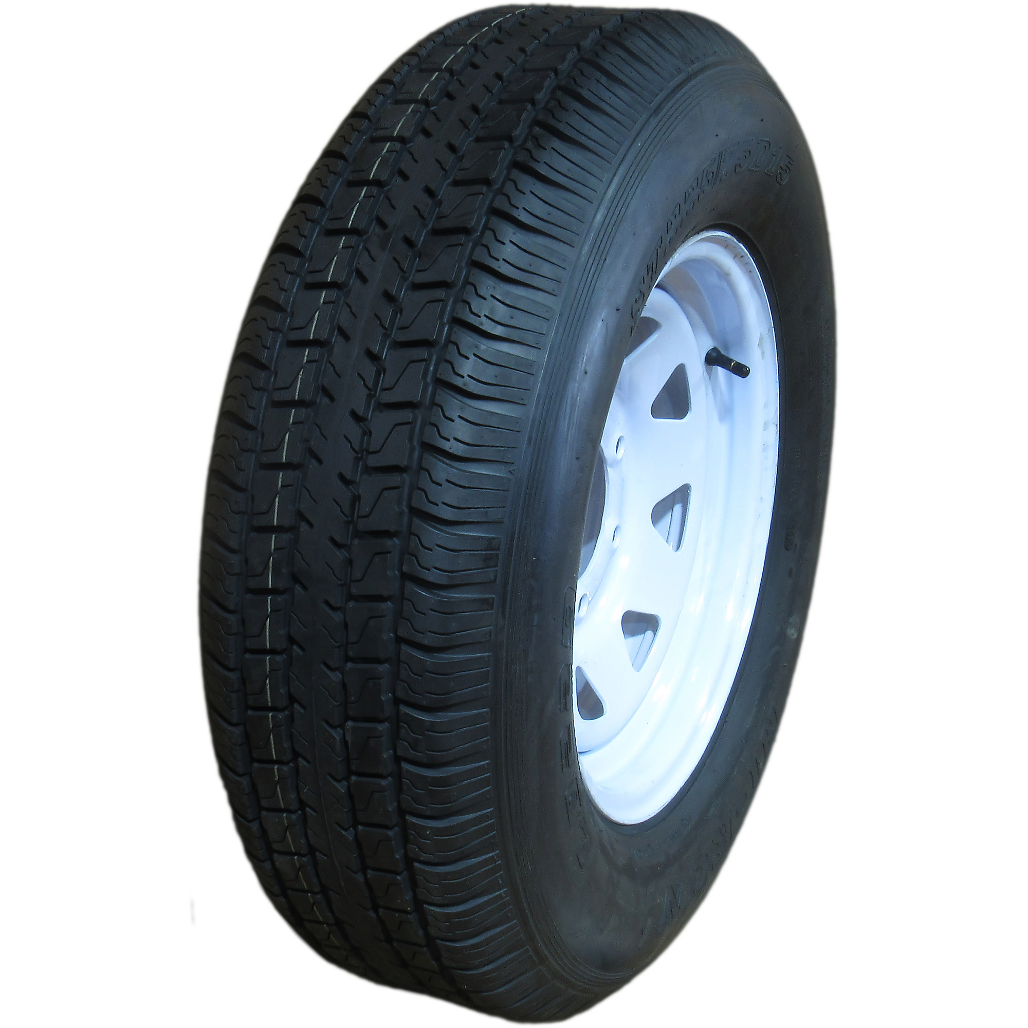 HI-RUN, Highway Trailer Tire Assembly, Bias-Ply, Spoked, Tire Size ST225/75D15 Load Range Rating D, Bolt Holes (qty.) 6 Model ASB1006
