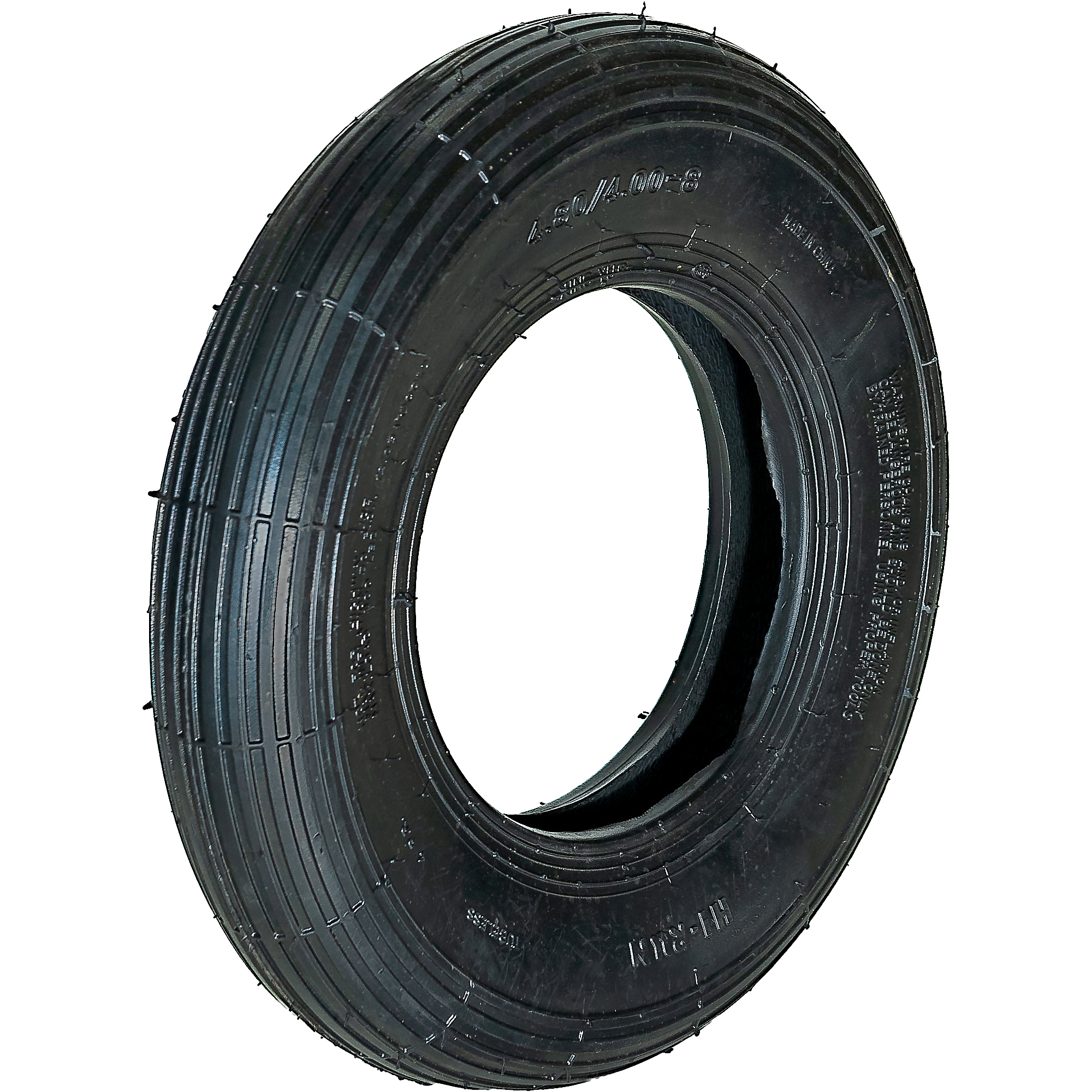 HI-RUN, Wheel Barrow Tire, 4 ply, Rib, Tire Size 4.80/4.00-8 Load Range Rating B, Model CT1003