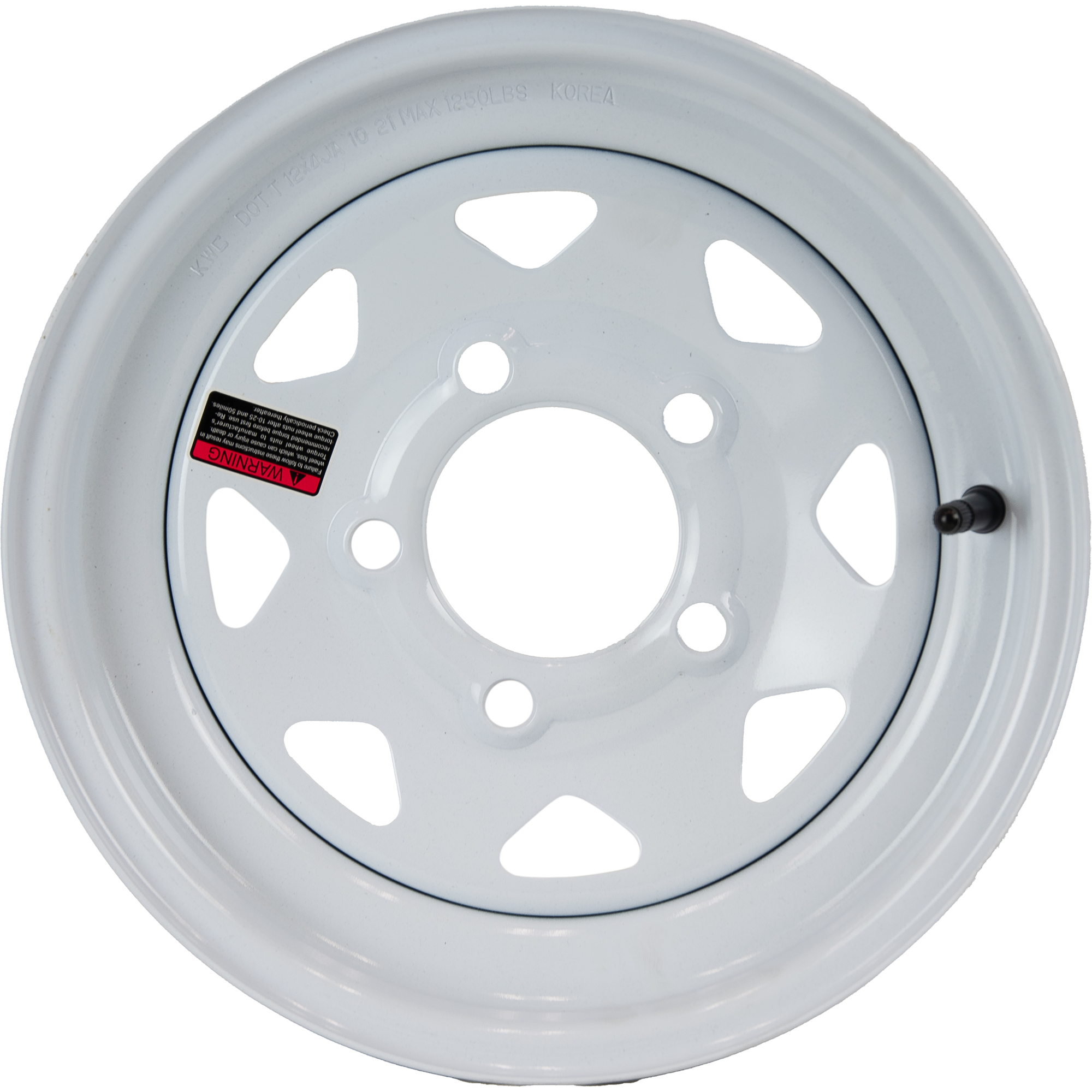 HI-RUN, Steel Wheel for Highway Trailer, Tire Size 12X4 5-4.5, Bolt Holes (qty.) 5, Model KW1005