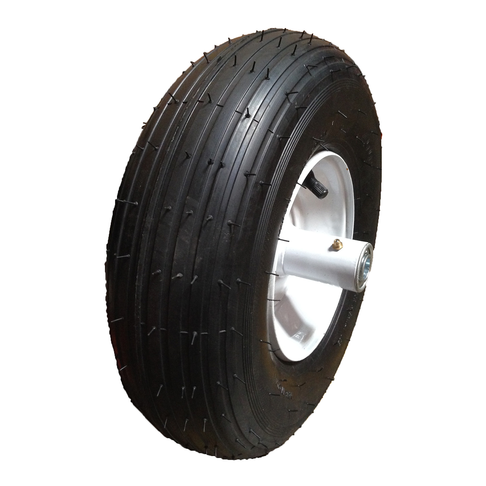 HI-RUN, Wheelbarrow Tire Assembly, Rib, 5/8Inch bearings, Tire Size 4.00-6 Load Range Rating B, Model CT1005