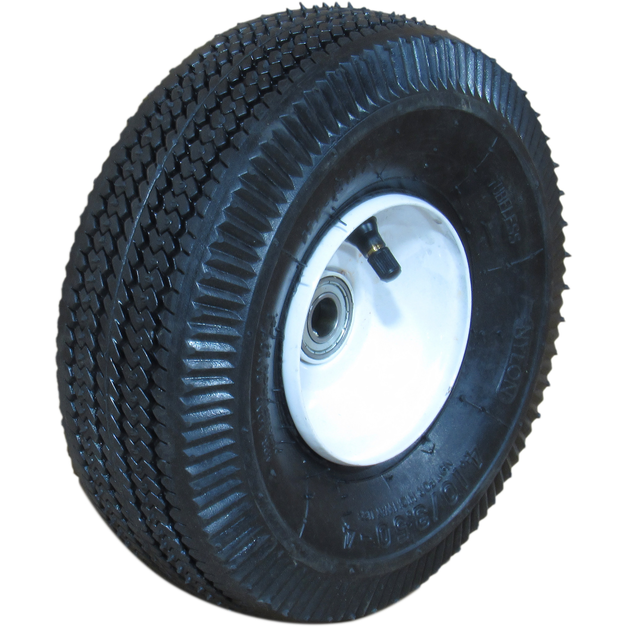 HI-RUN, Wheelbarrow Tire Assembly, Sawtooth, 5/8Inch bearings, Tire Size 4.10/3.50-4 Load Range Rating B, Model CT1009