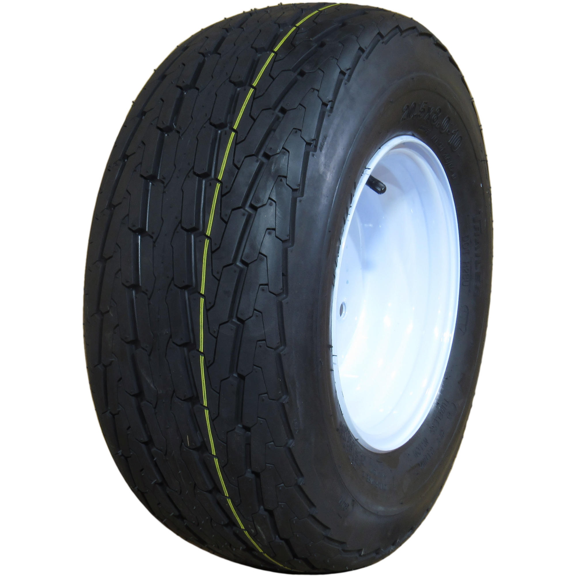 HI-RUN, Highway Trailer Tire Assembly, Bias-Ply, Tire Size 20.5X8.00-10 Load Range Rating C, Bolt Holes (qty.) 4 Model ASB1044