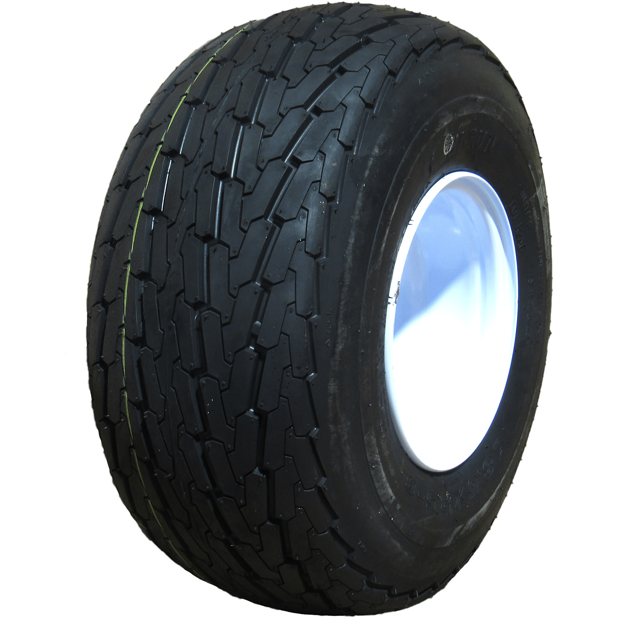HI-RUN, Highway Trailer Tire Assembly, Bias-Ply, Tire Size 18.5X8.5-8 Load Range Rating C, Bolt Holes (qty.) 4 Model ASB1028