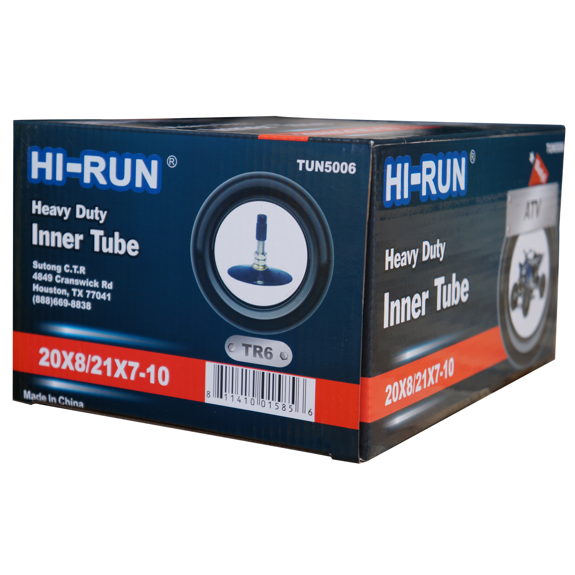 HI-RUN, Tube 20X8/21X7-10 (TR6) ATV/UTV, Fits Rim Size 10 in, Included (qty.) 1 Model TUN5006