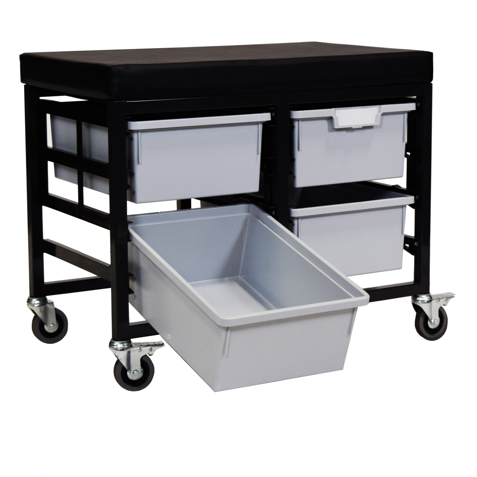 Certwood StorWerks, StorBenchSeat w/ 6 Storsystem Trays and Bins-Gray, Included (qty.) 4, Material Plastic, Height 12 in, Model CE2109DGGC-4DLG