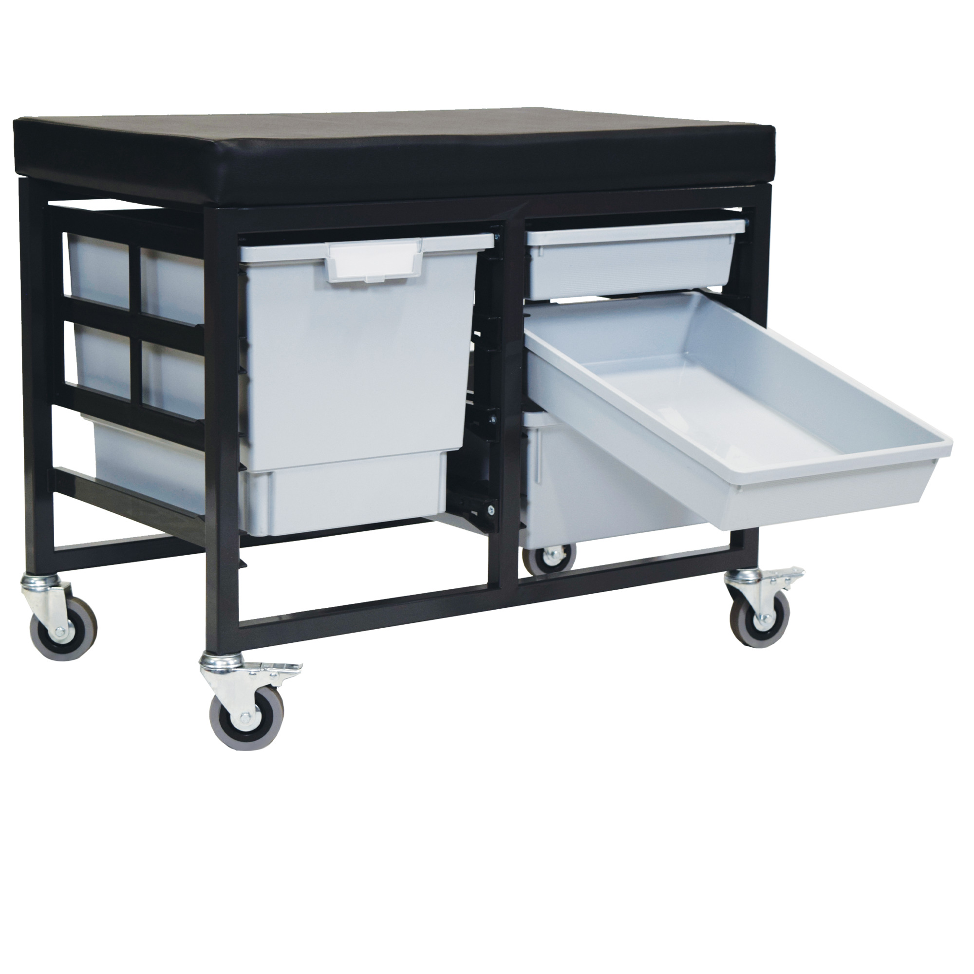 Certwood StorWerks, StorBenchSeat w/ 3 Storsystem Trays and Bins-Gray, Included (qty.) 3, Material Plastic, Height 12 in, Model CE2109DGGC-2S1D1QLG