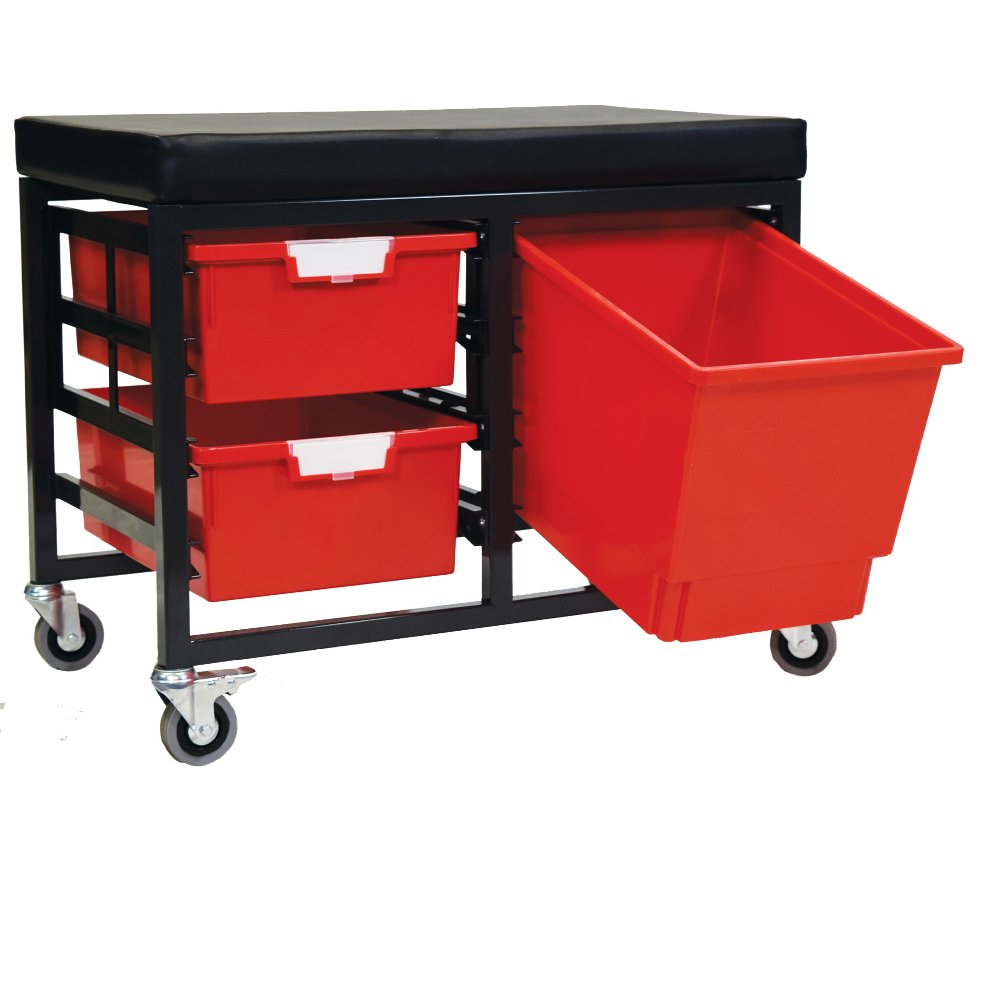 Certwood StorWerks, StorBenchSeat w/ 3 Storsystem Trays and Bins-Red, Included (qty.) 3, Material Plastic, Height 12 in, Model CE2109DGGC-2D1QPR