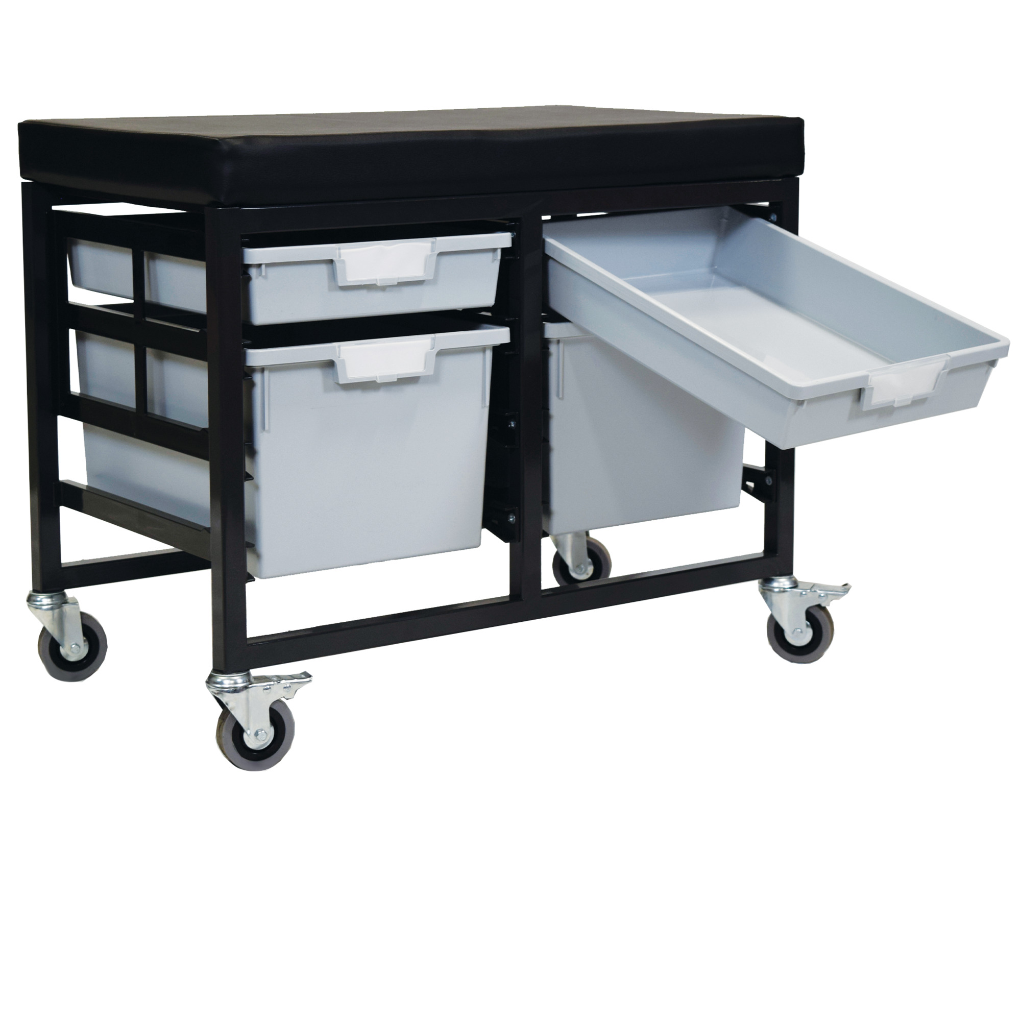 Certwood StorWerks, StorBenchSeat w/ 4 Storsystem Trays and Bins-Gray, Included (qty.) 4, Material Plastic, Height 12 in, Model CE2109DGGC-2S2TLG