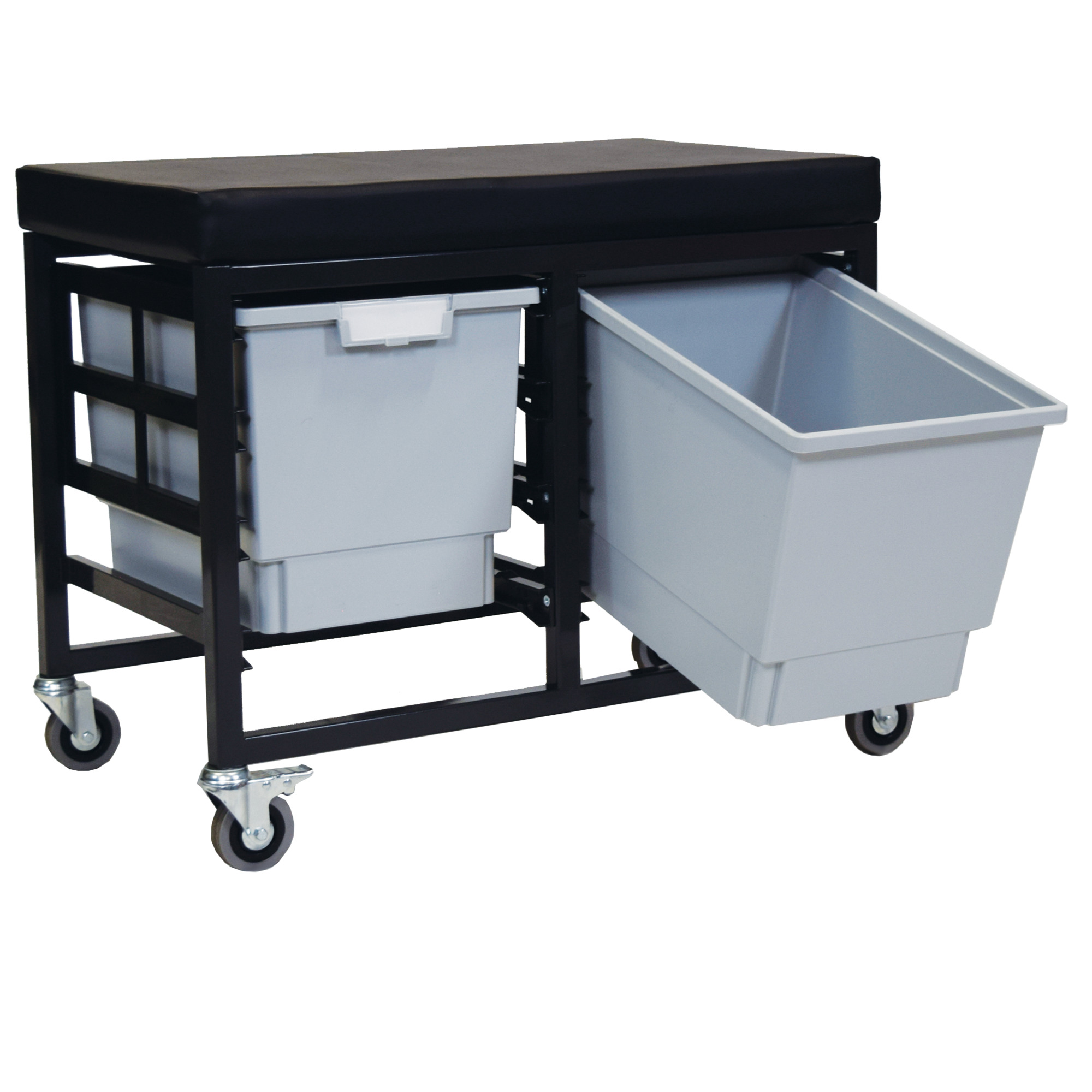 Certwood StorWerks, StorBenchSeat w/ 2 Storsystem Trays and Bins-Gray, Included (qty.) 2, Material Plastic, Height 12 in, Model CE2109DGGC-2QLG