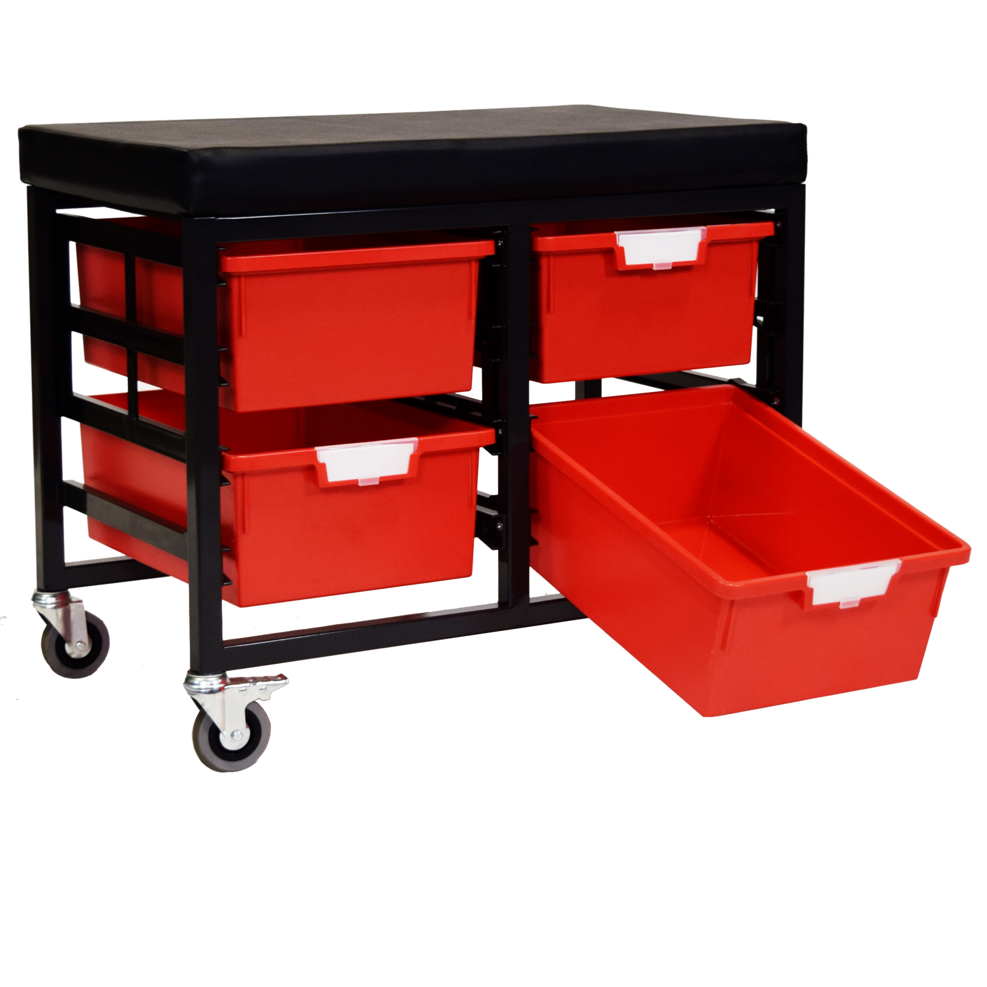 Certwood StorWerks, StorBenchSeat w/ 6 Storsystem Trays and Bins-Red, Included (qty.) 4, Material Plastic, Height 12 in, Model CE2109DGGC-4DPR