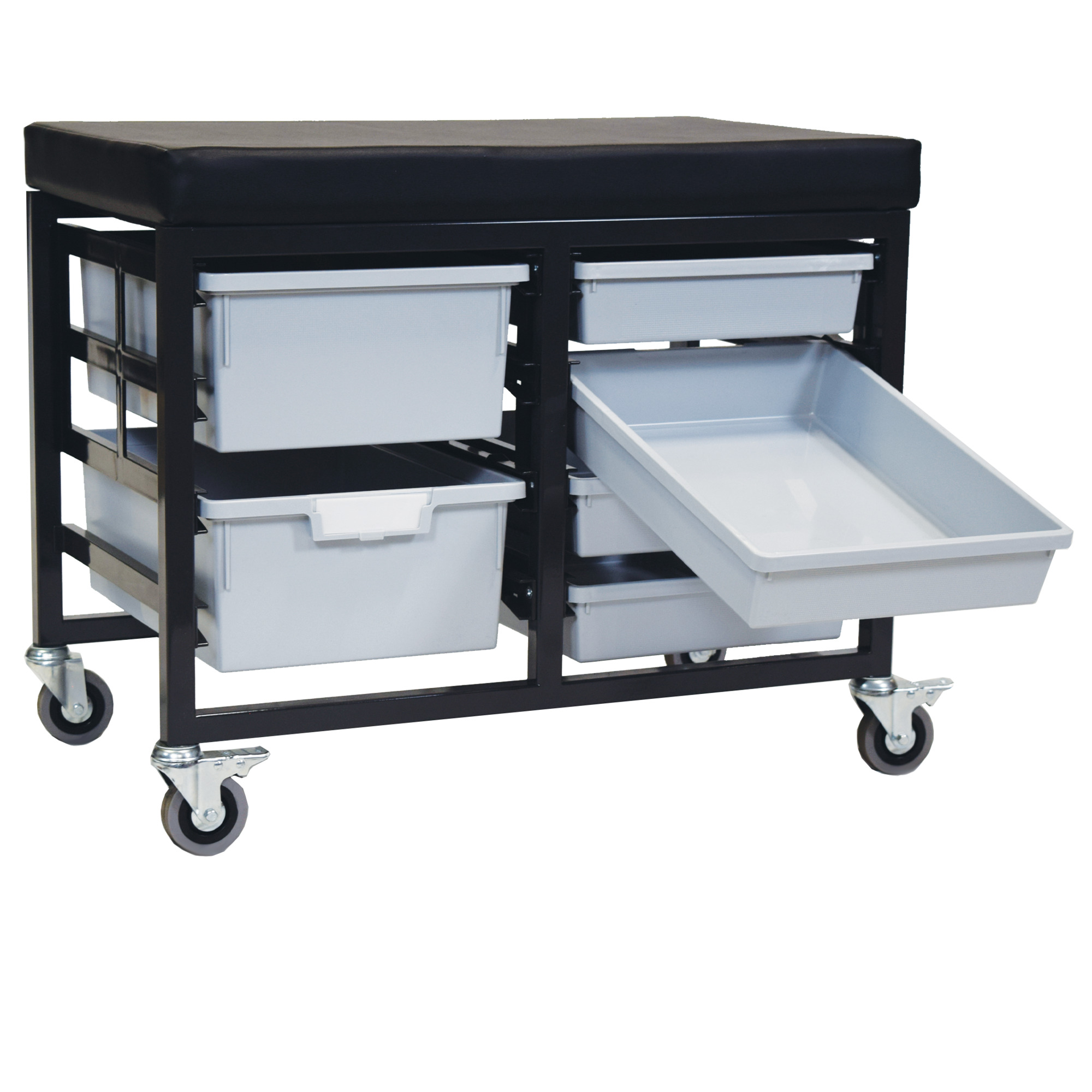 Certwood StorWerks, StorBenchSeat w/ 6 Storsystem Trays and Bins-Gray, Included (qty.) 6, Material Plastic, Height 12 in, Model CE2109DGGC-4S2DLG