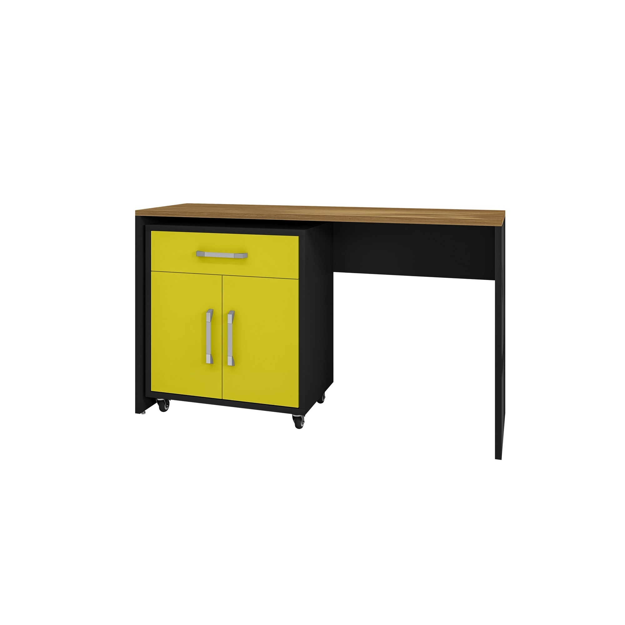 Manhattan Comfort, Eiffel Garage Work Station Set of 2 Black Yellow, Width 59.84 in, Height 36.22 in, Depth 19.69 in, Model 2-259BMC