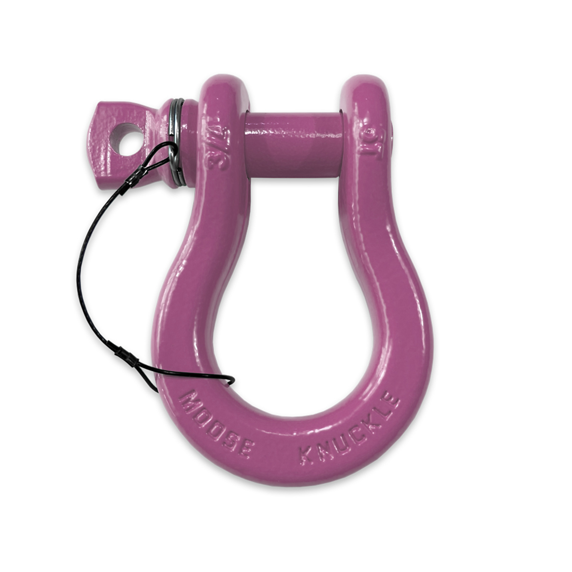 Moose Knuckle Offroad, Pretty Pink Recovery Tow Lanyard Spin Pin 3/4 Shackle, Working Load Limit 10000 lb, Model FN000023-010