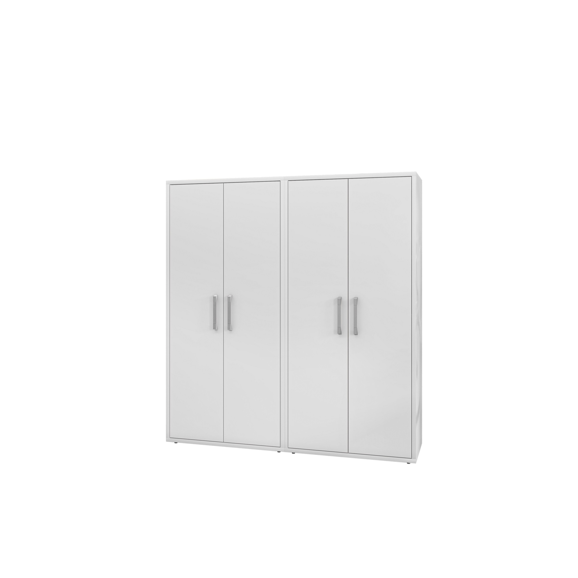 Manhattan Comfort, Eiffel Storage Cabinet in White, Set of 2 Height 73.43 in, Width 70.86 in, Color White, Model 2-250BMC