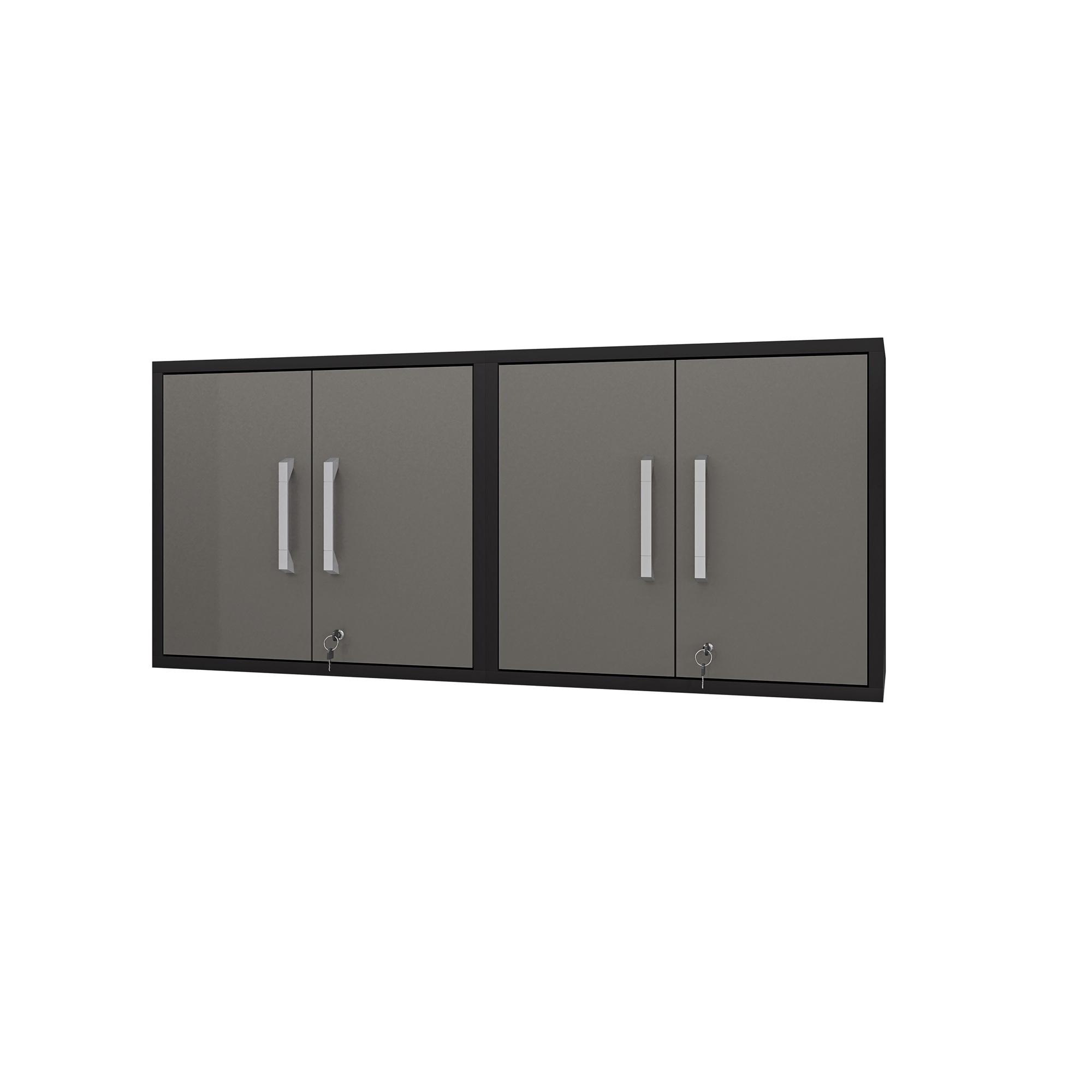 Manhattan Comfort, Eiffel Floating Garage Cabinet Black Grey Set of 2 Height 25.59 in, Width 56.7 in, Color Gray, Model 2-251BMC