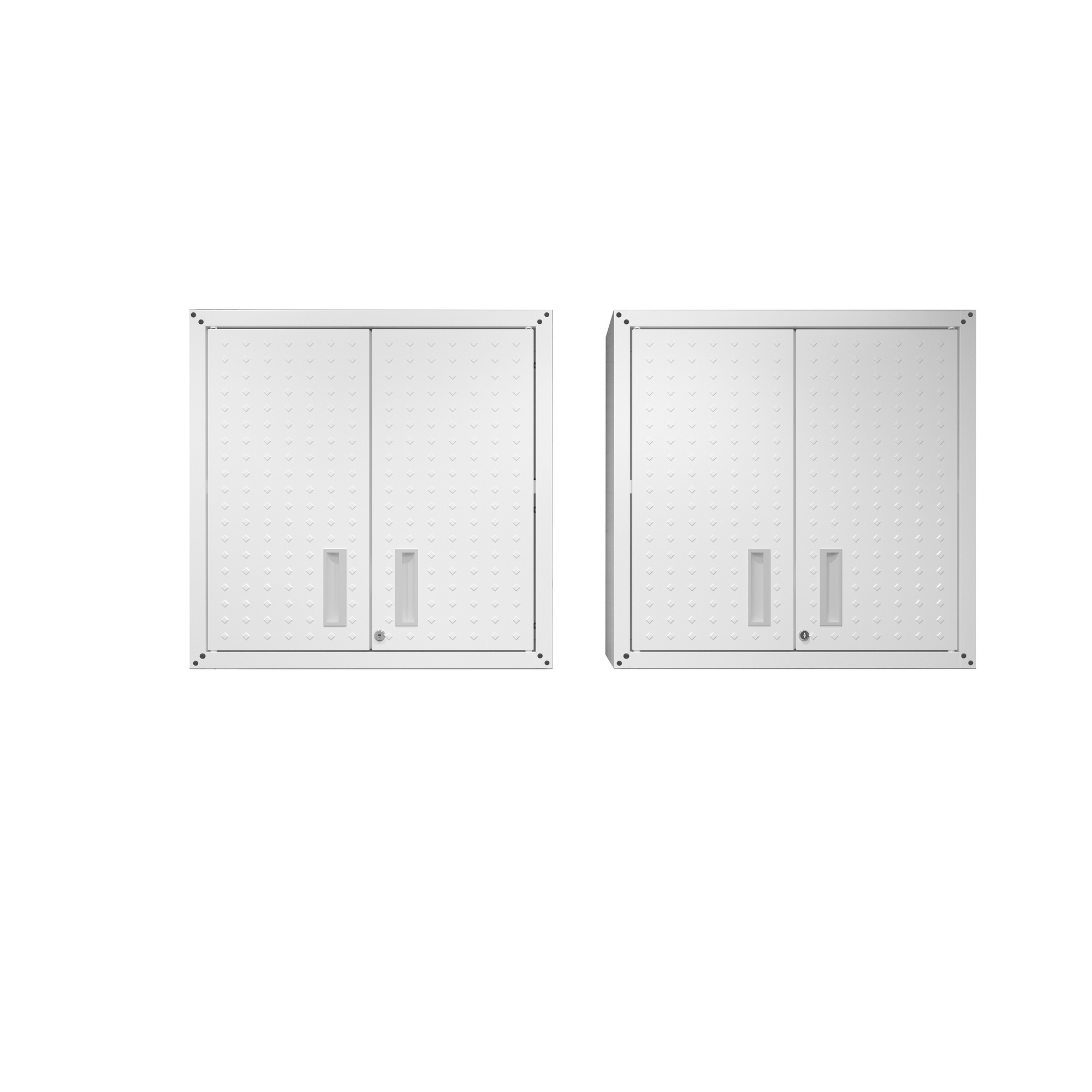 Manhattan Comfort, Fortress Floating Garage Cabinet in White Set of 2 Height 30.3 in, Width 30 in, Color White, Model 2-5GMC