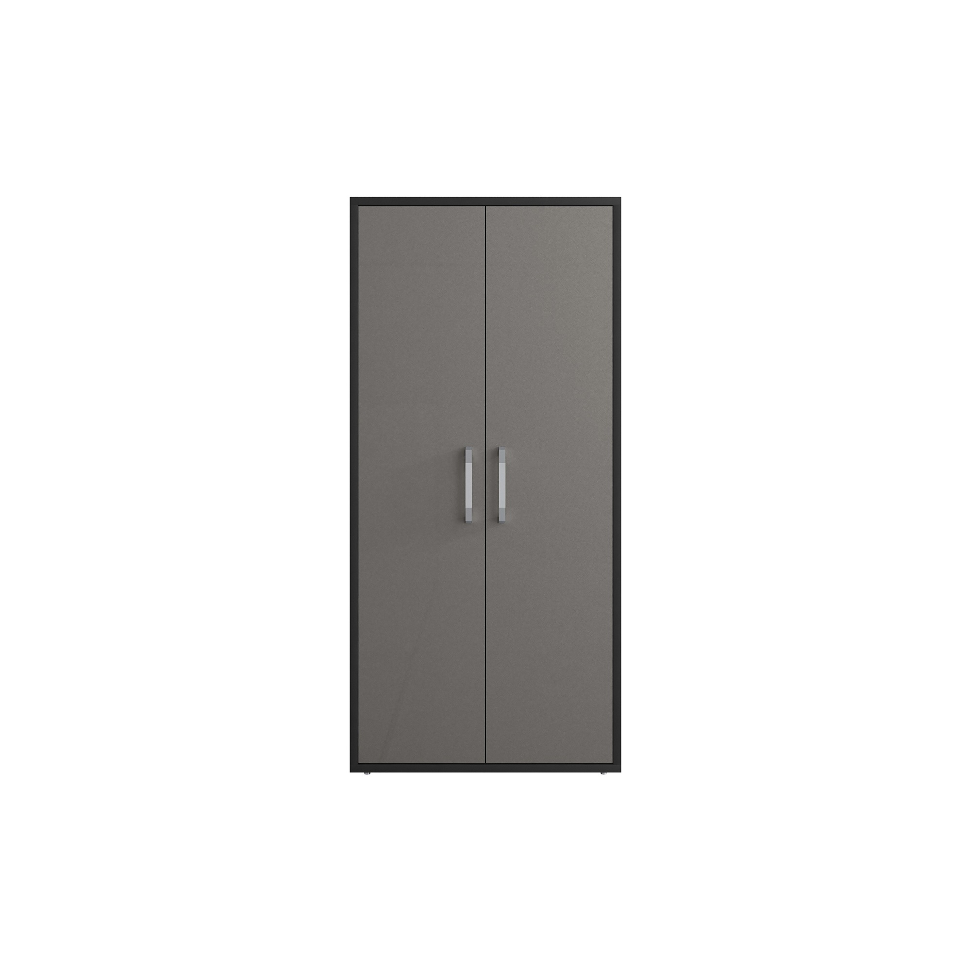 Manhattan Comfort, Eiffel 73.43 Garage Cabinet, Grey Gloss, Height 73.43 in, Width 35.43 in, Color Gray, Model 250BMC