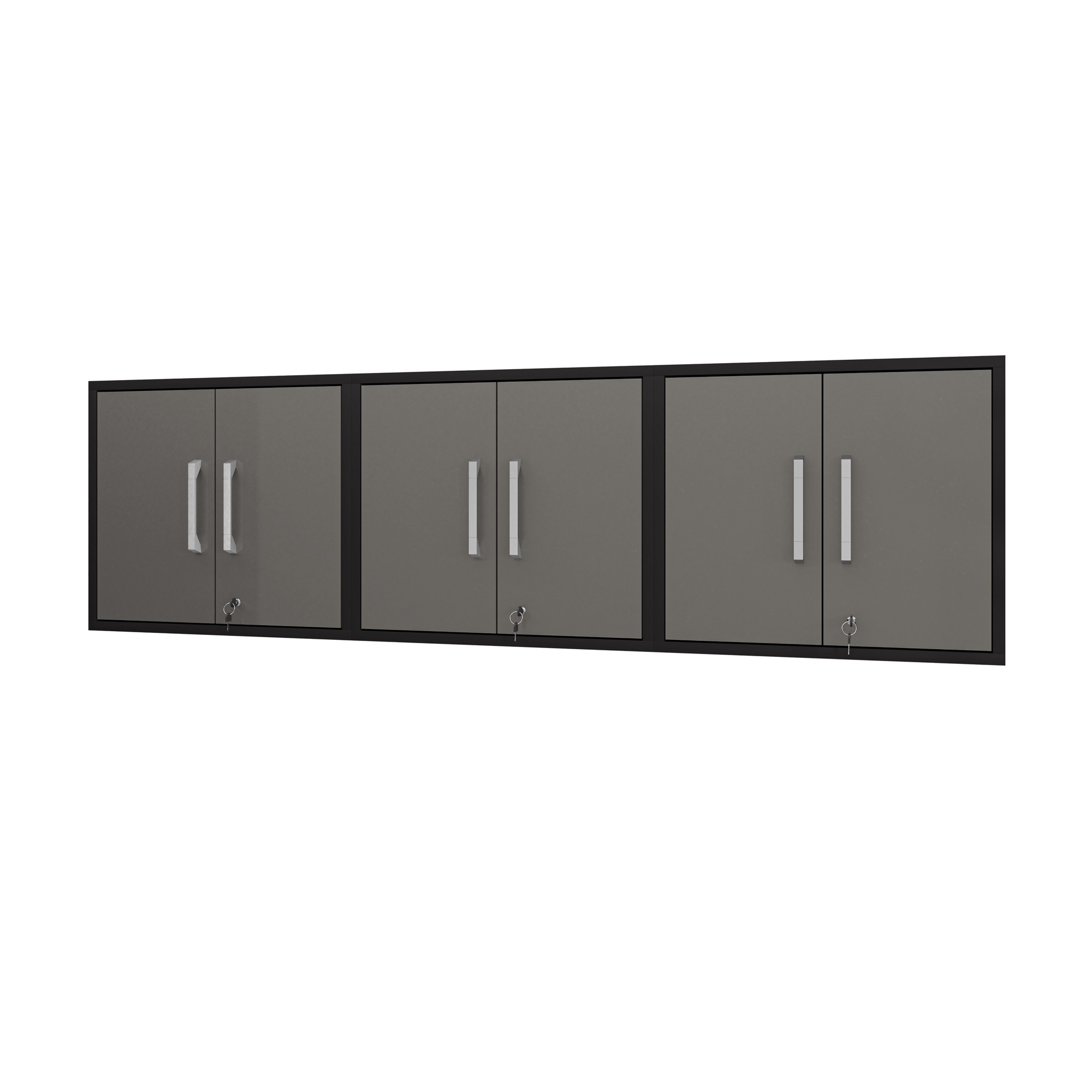 Manhattan Comfort, Eiffel Floating Garage Cabinet Black Grey Set 3 Height 25.59 in, Width 85.05 in, Color Gray, Model 3-251BMC