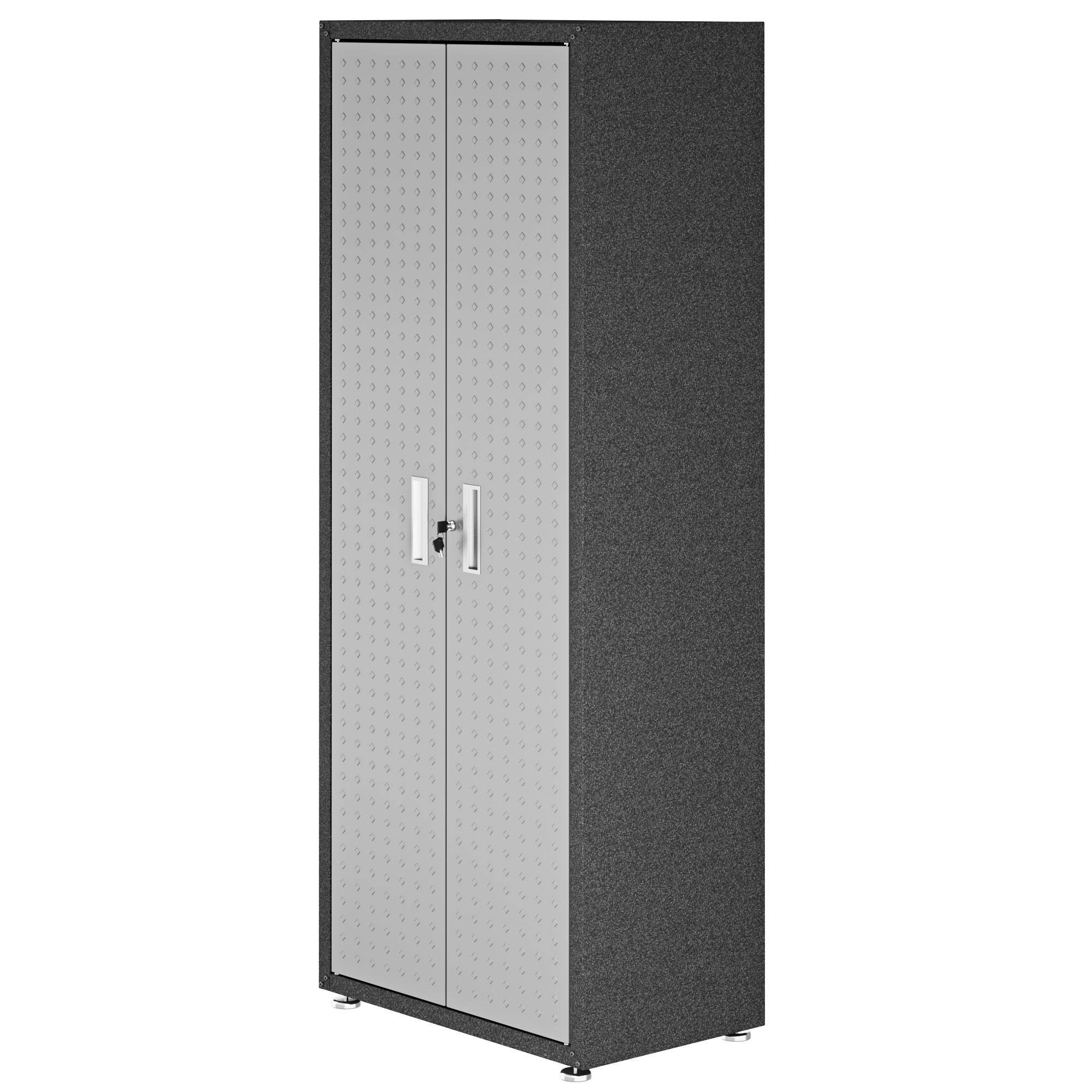 Manhattan Comfort, Fortress Tall Garage Cabinet in Grey, Height 74.8 in, Width 30.3 in, Color Gray, Model 1GMCF