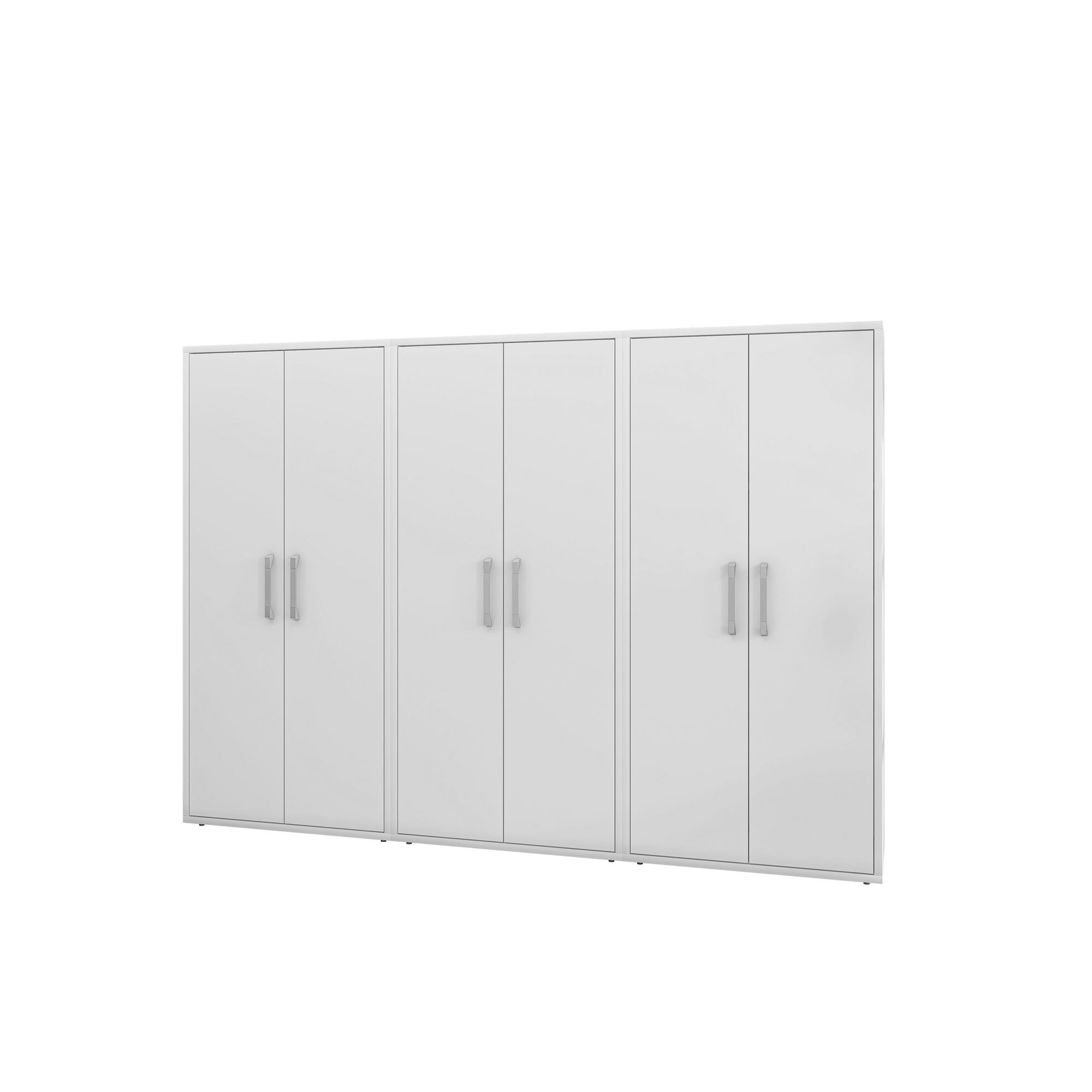 Manhattan Comfort, Eiffel Storage Cabinet in White, Set of 3 Height 73.43 in, Width 106.29 in, Color White, Model 3-250BMC