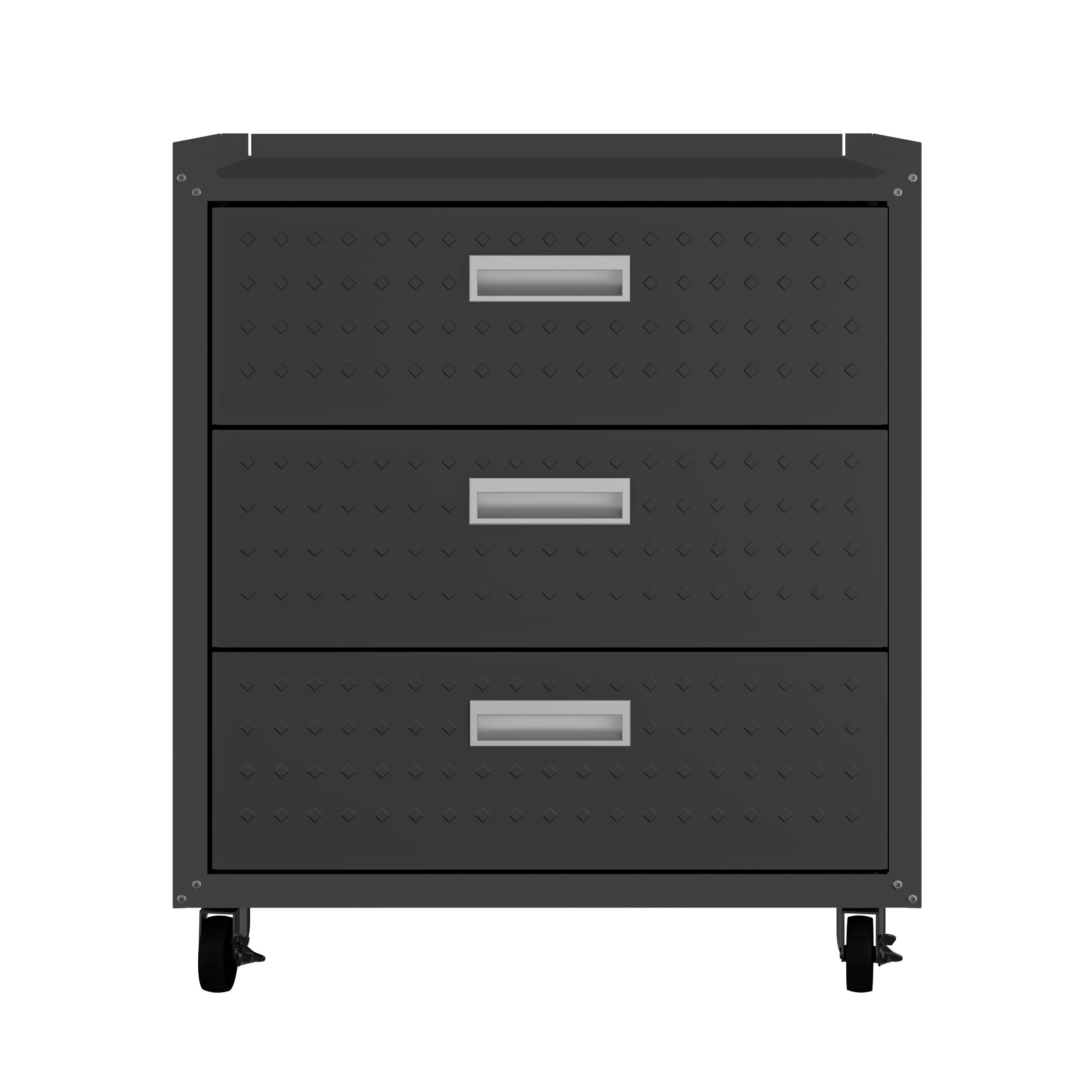 Manhattan Comfort, Fortress Mobile Garage Drawer Chest Charcoal Grey, Height 32.1 in, Width 30.3 in, Color Dark Gray, Model 4GMCC