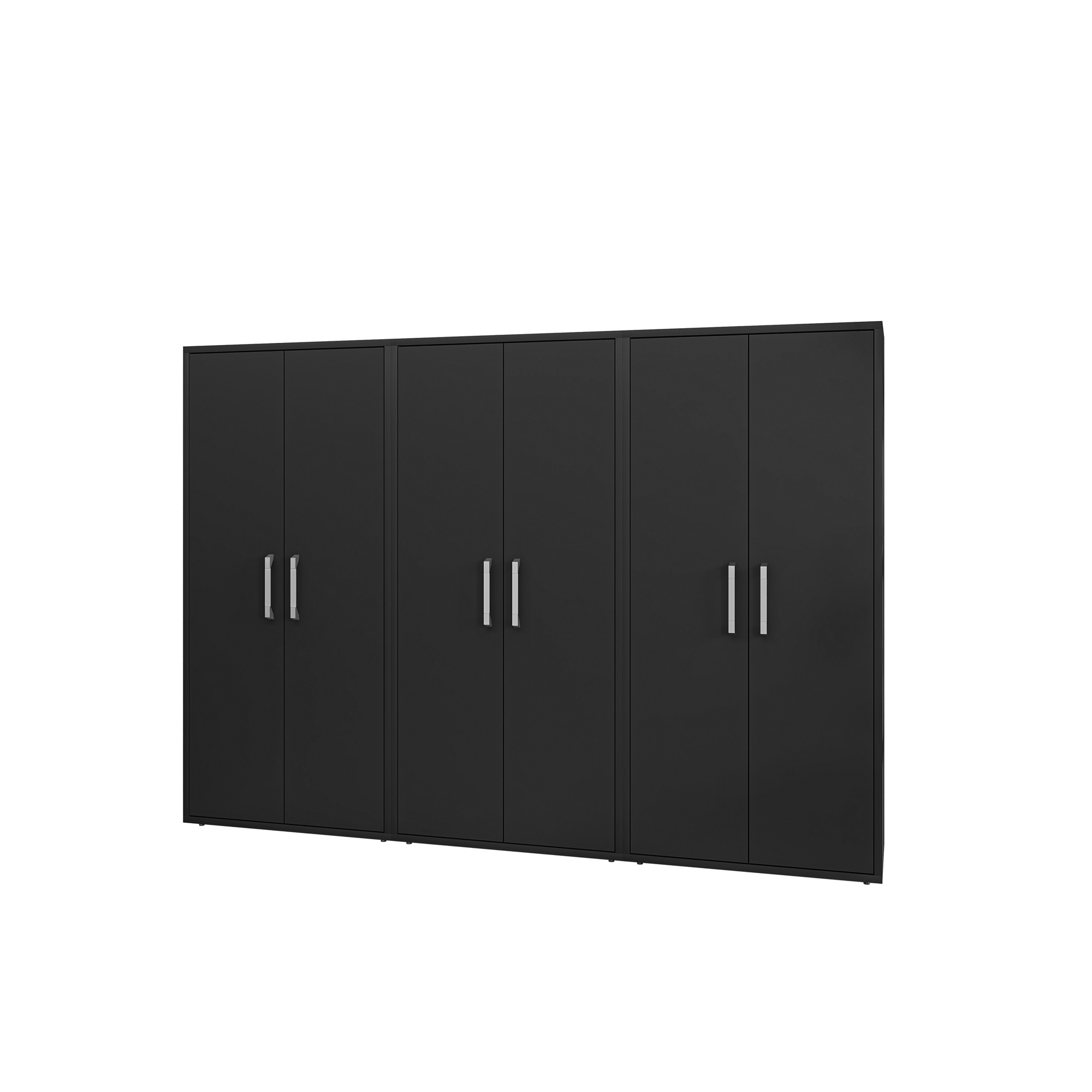 Manhattan Comfort, Eiffel Storage Cabinet in Matte Black, Set of 3 Height 73.43 in, Width 106.29 in, Color Black, Model 3-250BMC