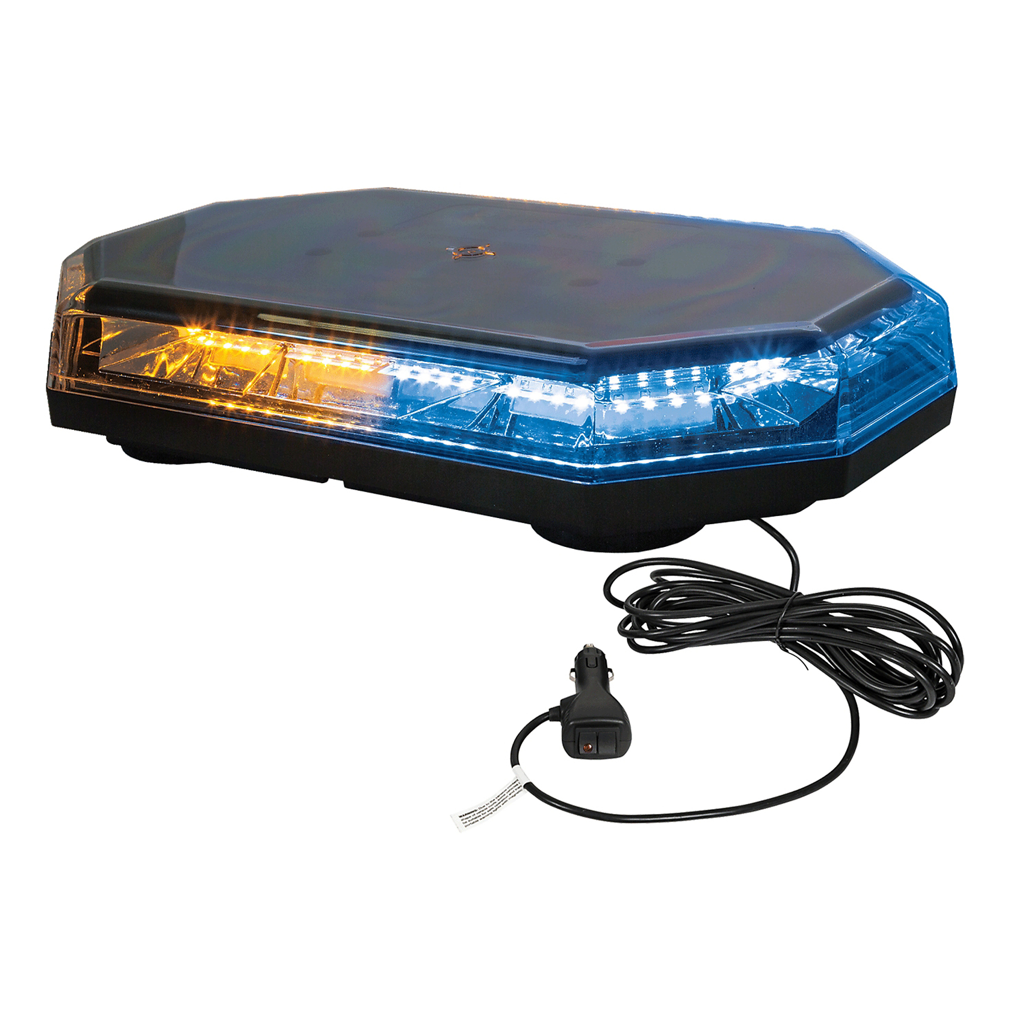 Buyers Products, 15Inch Octagonal LED Mini Light Bar - Amber/Blue, Light Bulb Type LED, Watts 38 Model 8891068