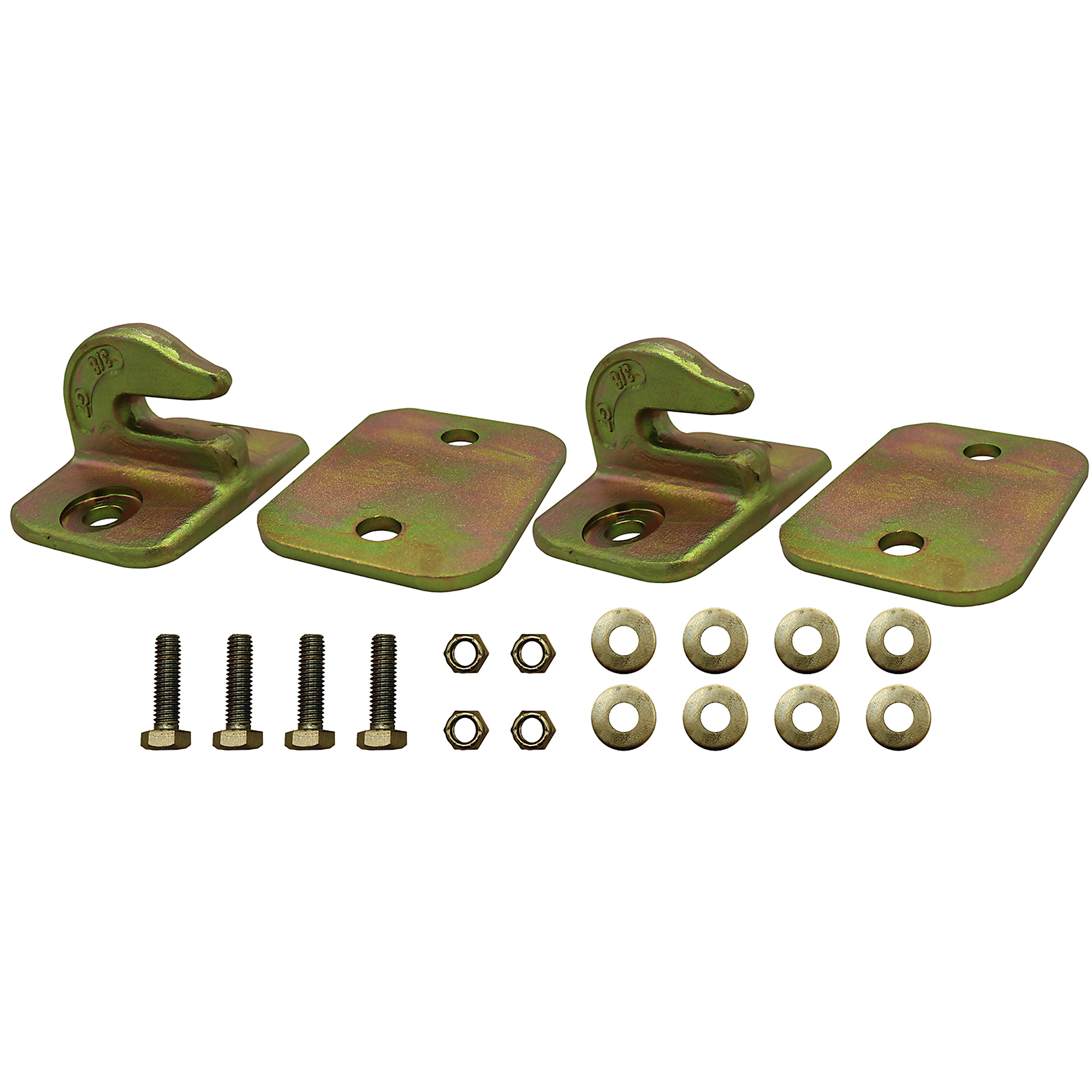 Braber Equipment, Weld/Bolt-on Bucket Hook Set, Size 3/8Inch, Capacity 6600 lb, Model 64.500.701