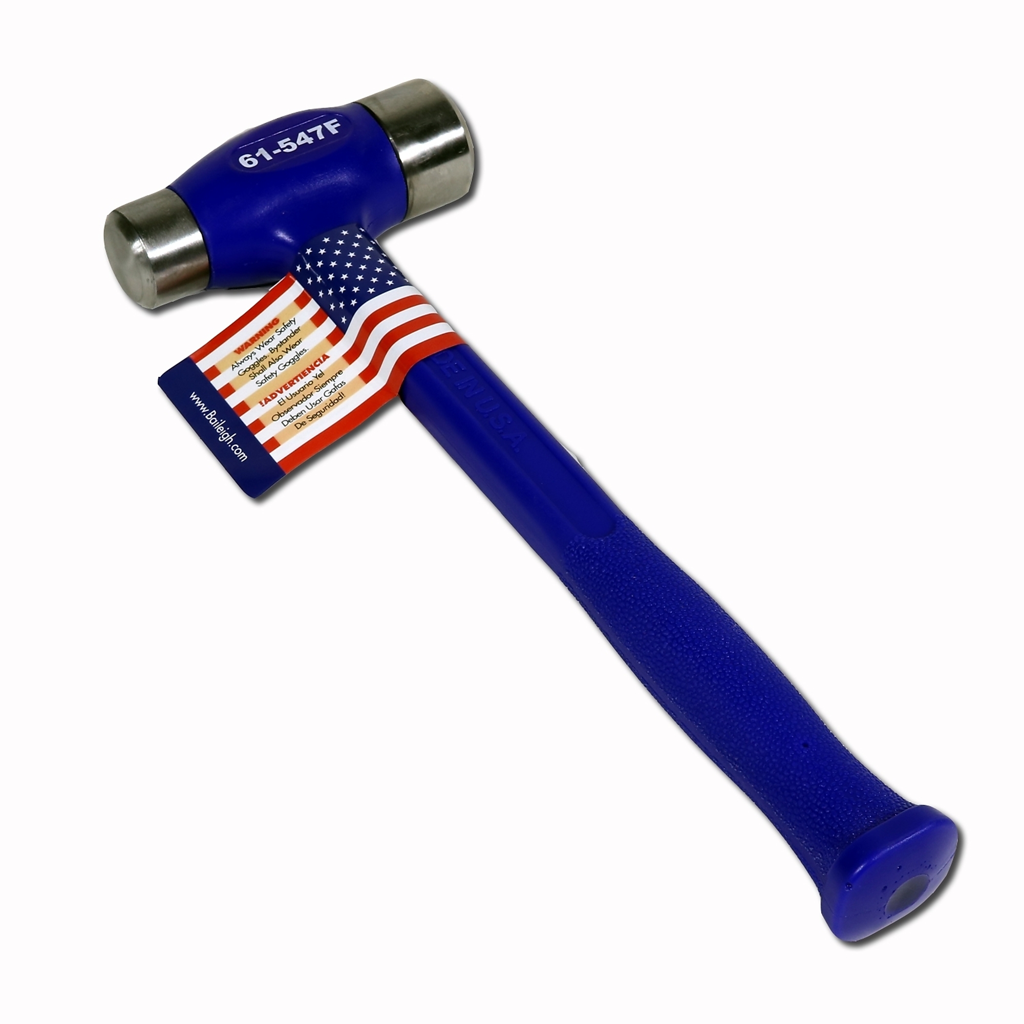 Baileigh, Flat Hardface Hammer, Handle Length 12.75 in, Model 1018023