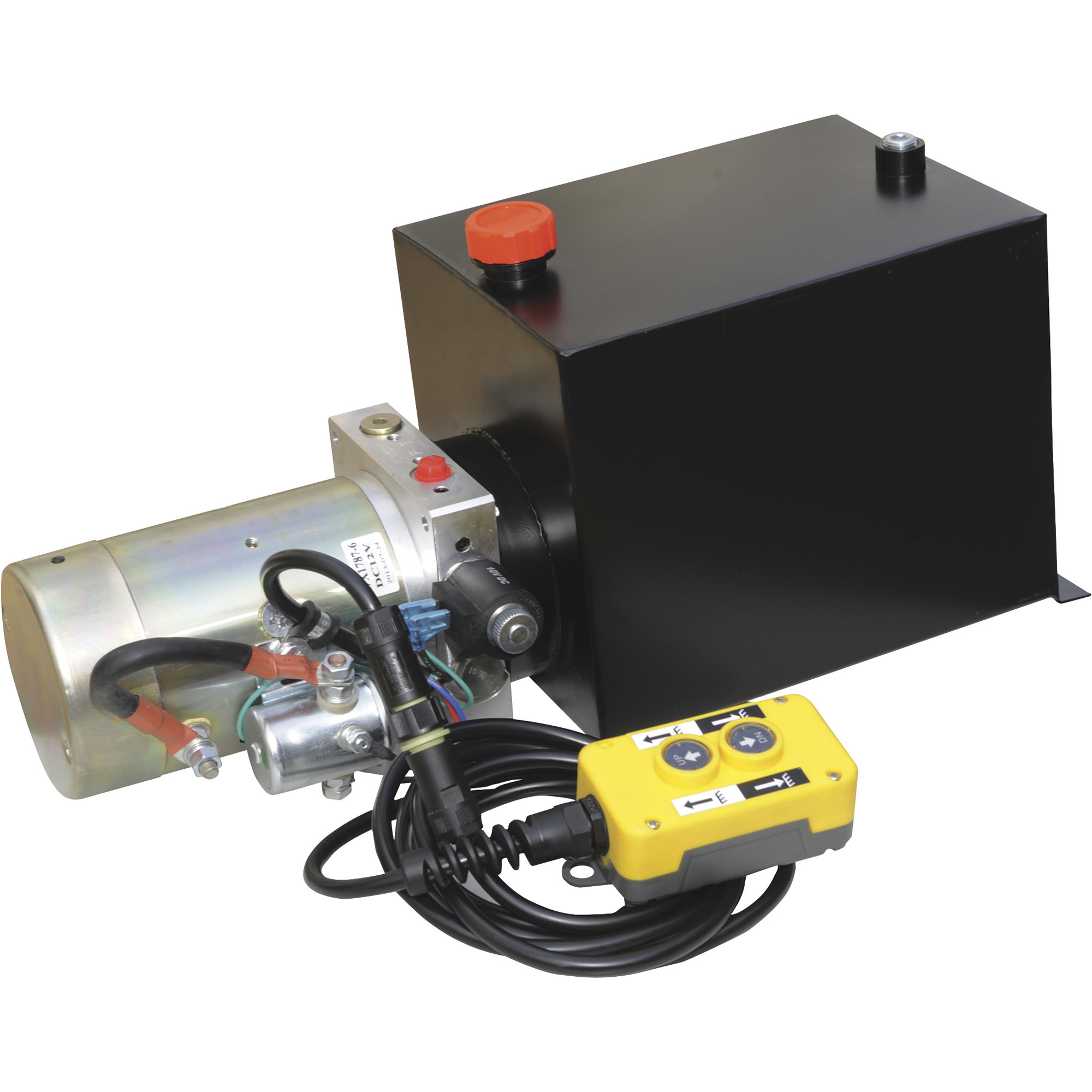 NorTrac Dump Trailer Power Unit with 12V DC Motor, For Single-Acting Cylinder, 3.2 Gal. Reservoir