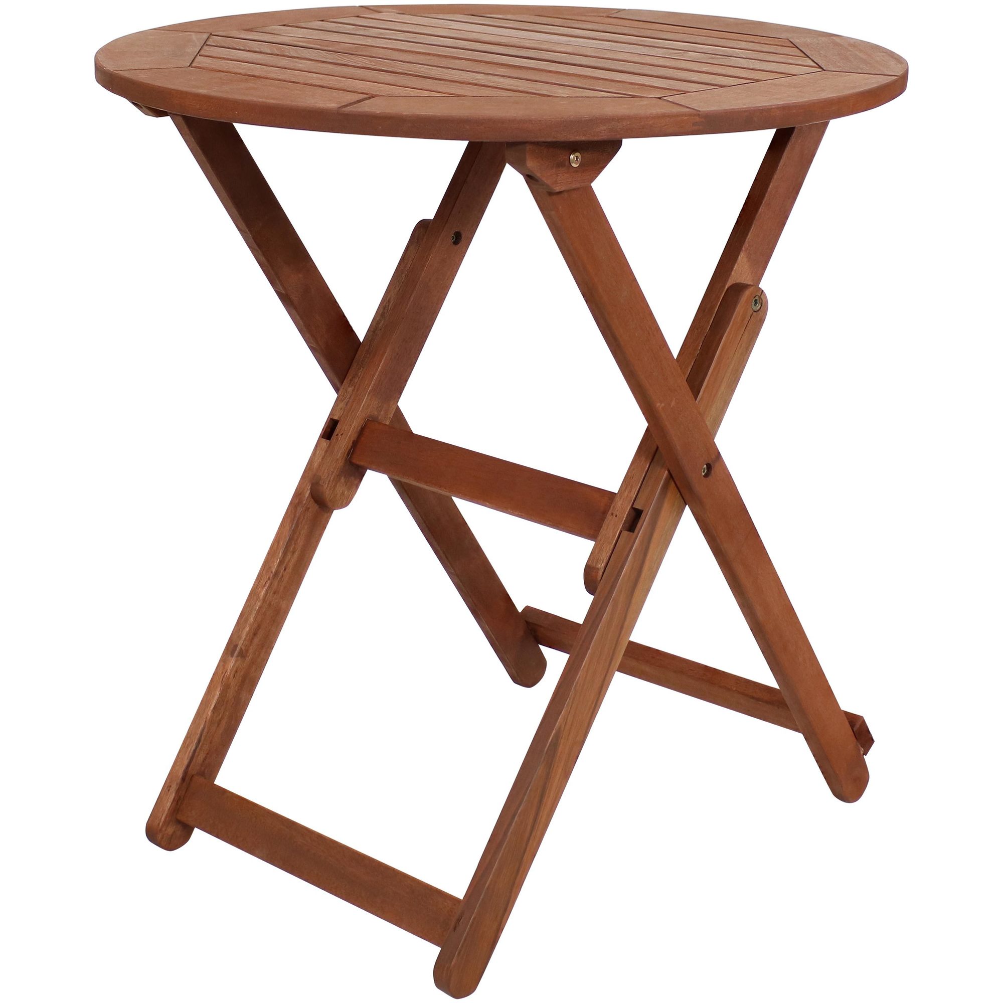 Sunnydaze Decor, Meranti Wood Folding Round Bistro Table, Table Shape ...