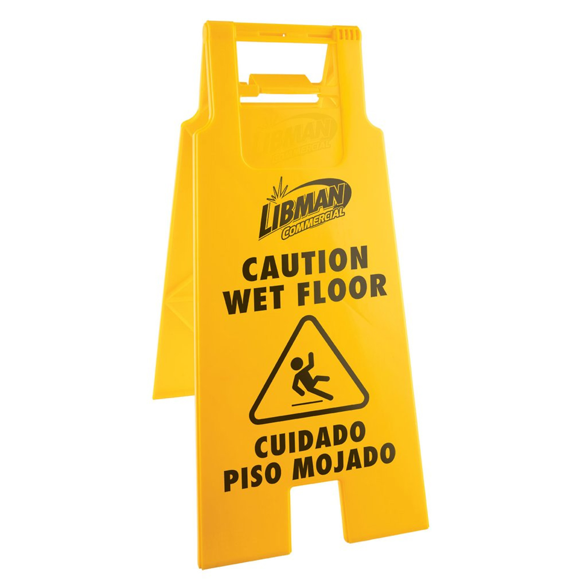 Libman Commercial, Wet Floor/Caution Sign, Sign Message Caution Wet Floor, Height 24 in, Width 10.5 in, Model 1369