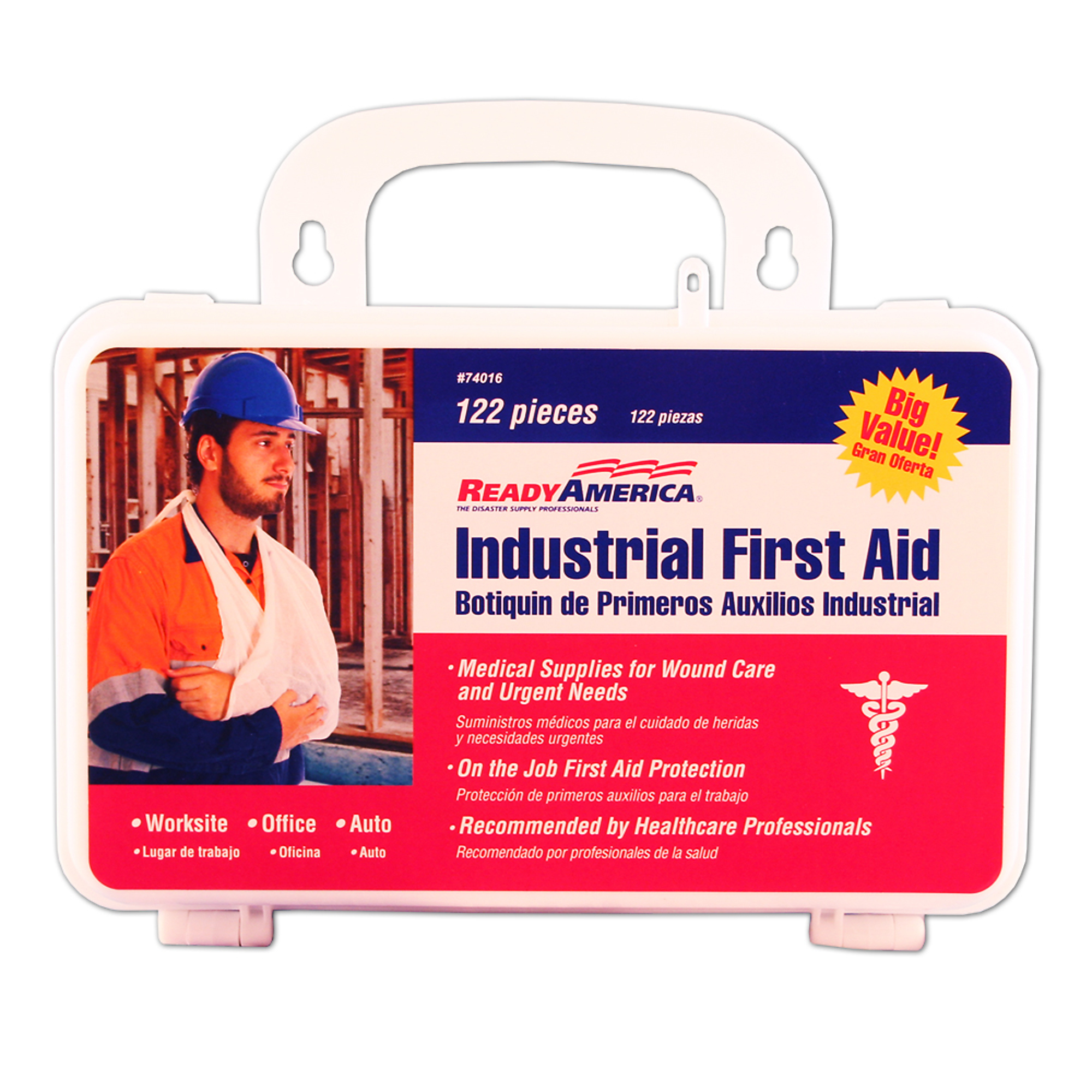 Ready America, Industrial First Aid Kit, 122 Piece (4 pack), Items Per Kit 122, Model 74015