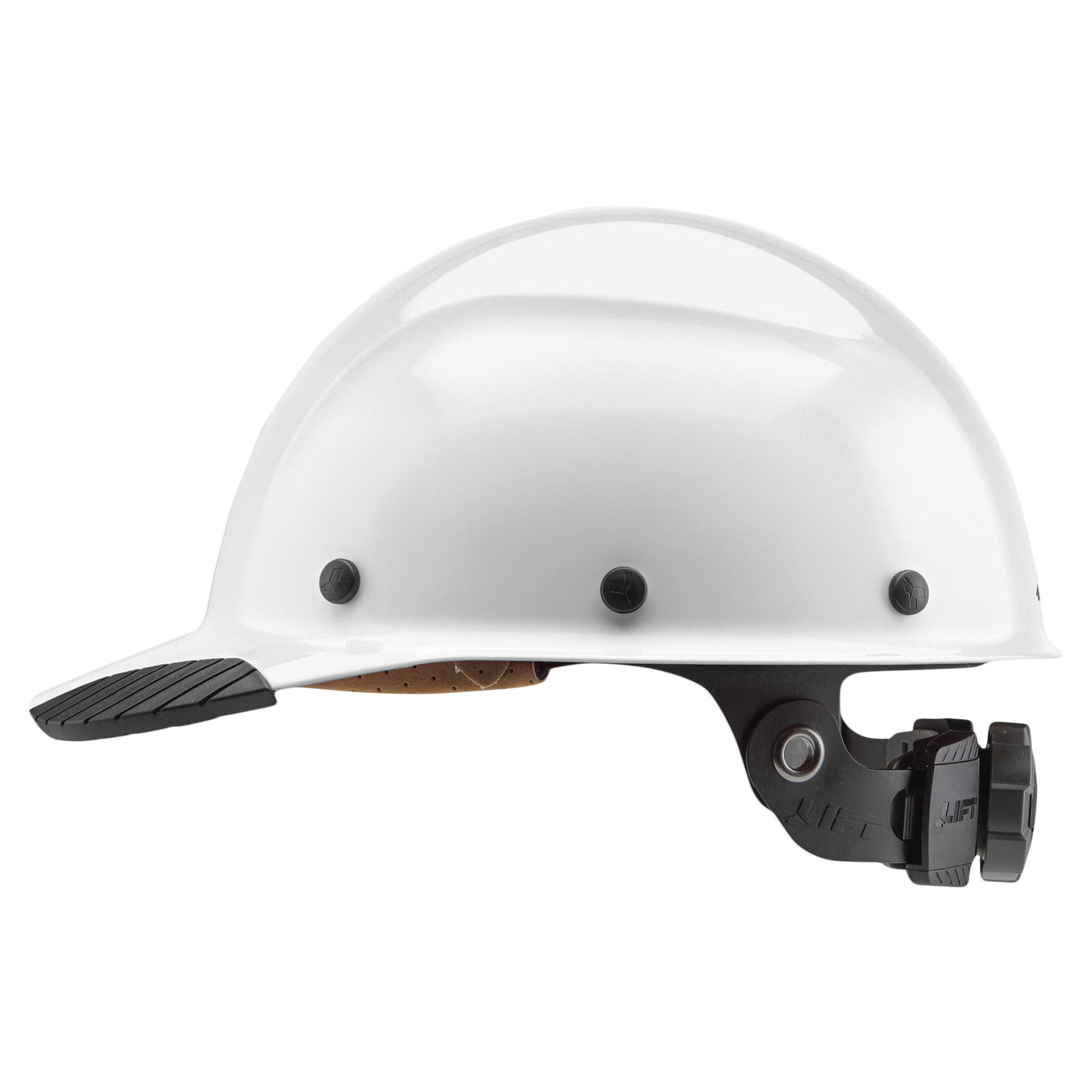 LIFT Safety, DAX Fiber Resin Cap Brim (White), Hard Hat Style Half Brim, Hat Size Adjustable, Color White, Model HDFC-17WG