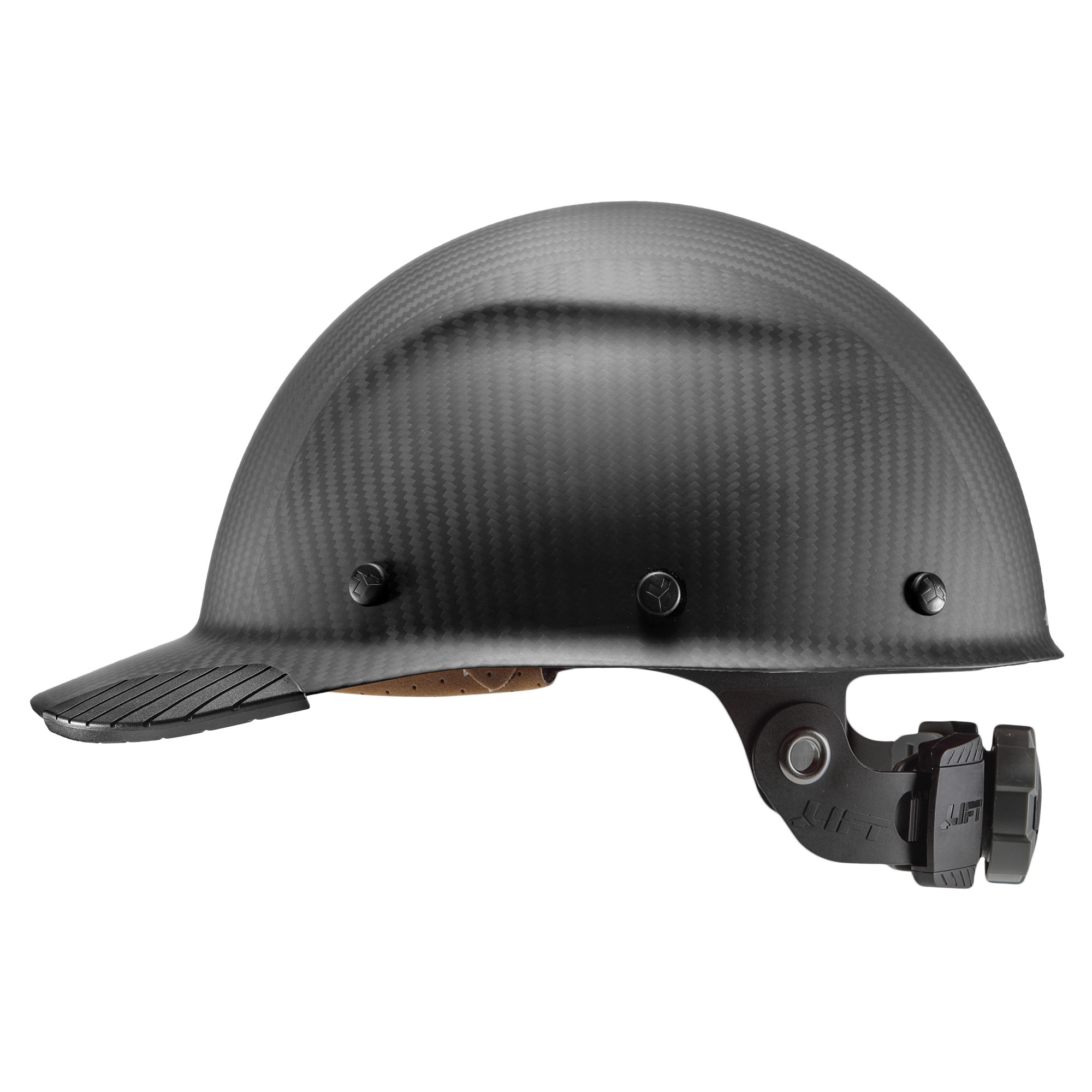 LIFT Safety, DAX Carbon Fiber Cap Brim (Matte Black), Hard Hat Style Half Brim, Hat Size Adjustable, Color Other, Model HDCM-17KG