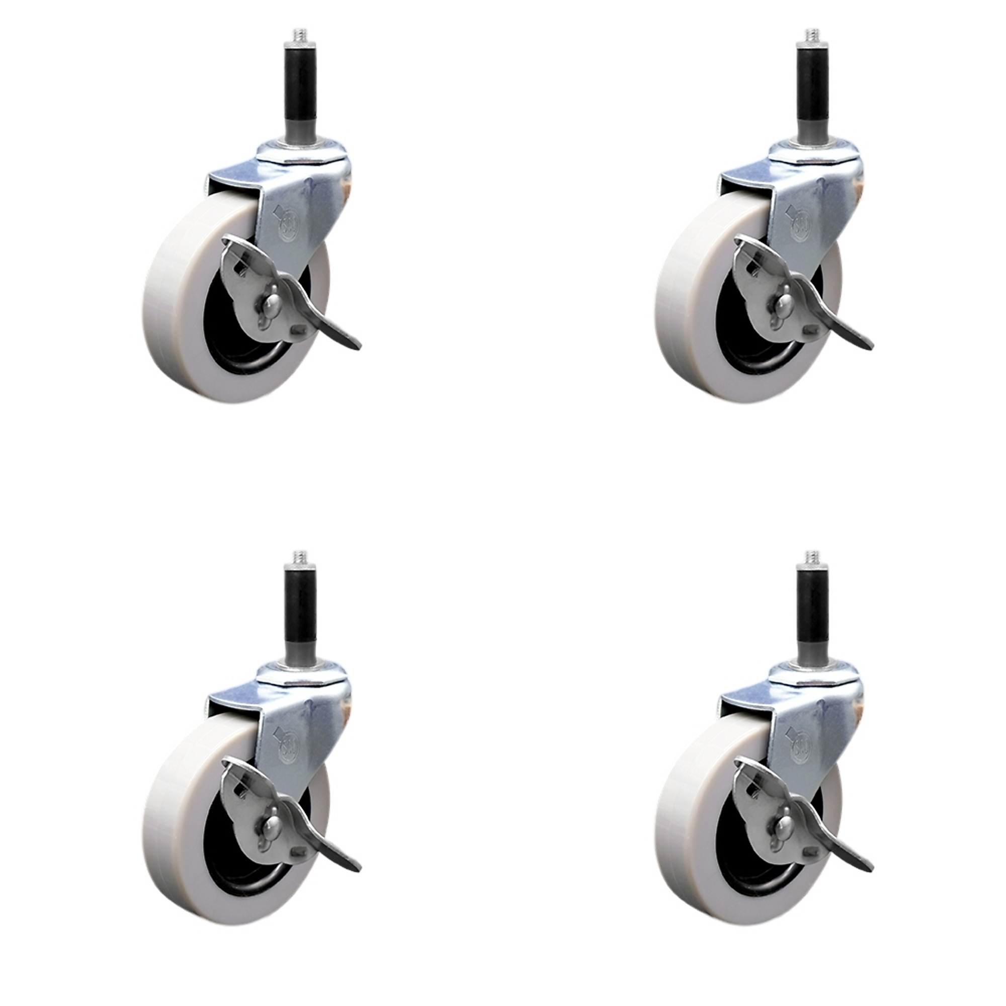 Service Caster, 3Inch Stem Casters, Wheel Diameter 3 in, Caster Type Swivel, Package (qty.) 4, Model SCC-EX05S310-TPRS-SLB-78-4