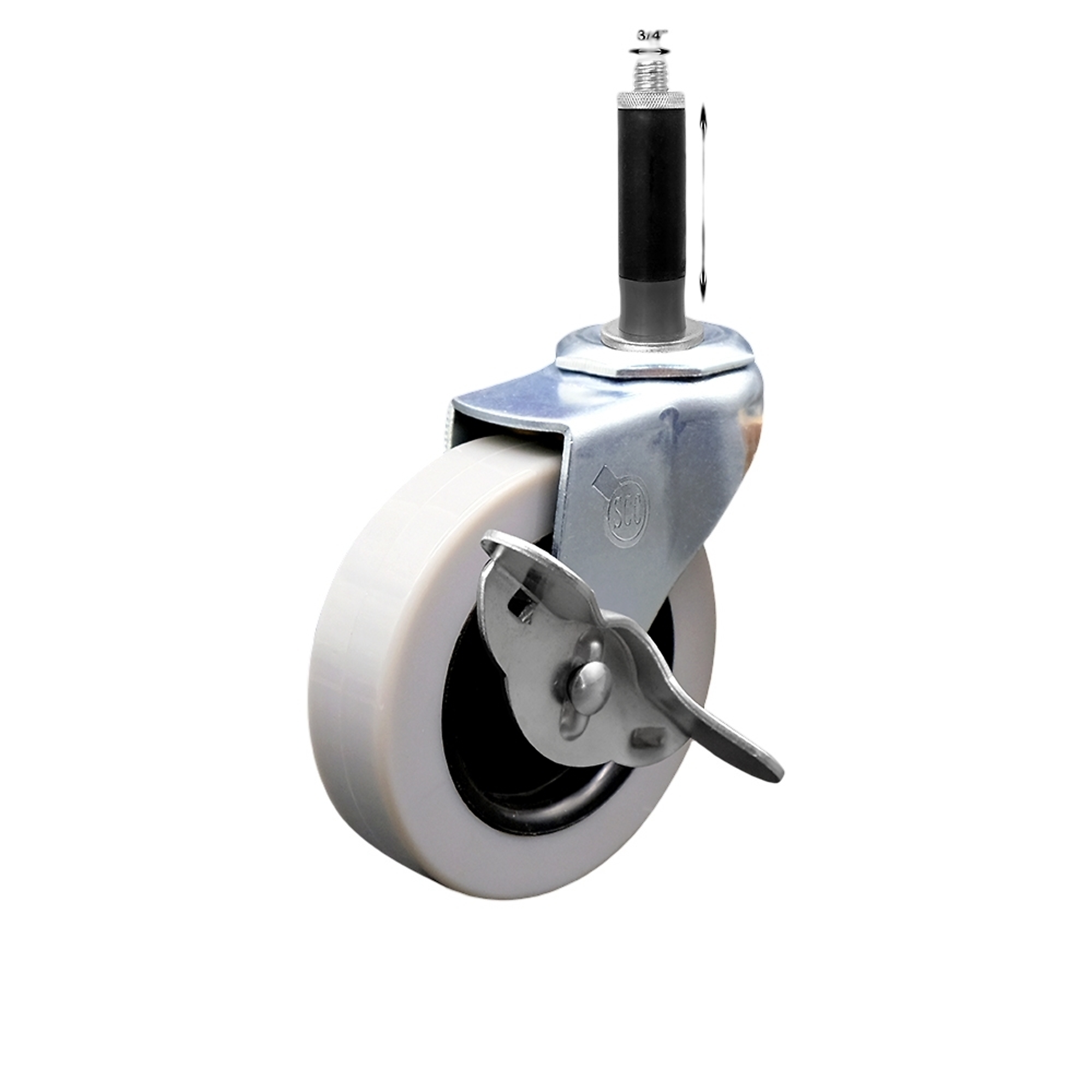 Service Caster, 3Inch Stem Caster, Wheel Diameter 3 in, Caster Type Swivel, Package (qty.) 1, Model SCC-EX05S310-TPRS-SLB-34