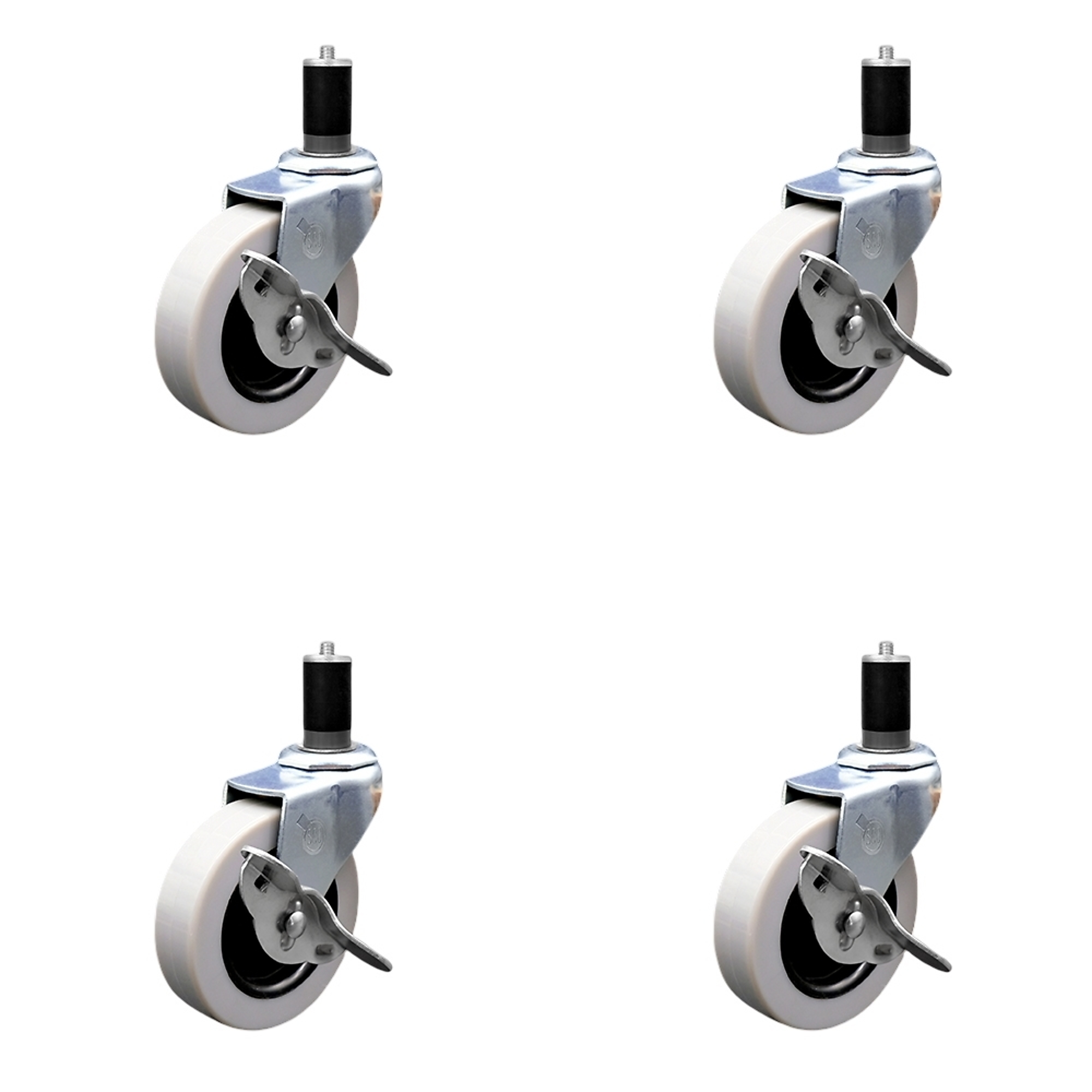 Service Caster, 3Inch Stem Casters, Wheel Diameter 3 in, Caster Type Swivel, Package (qty.) 4, Model SCC-EX05S310-TPRS-SLB-112-4