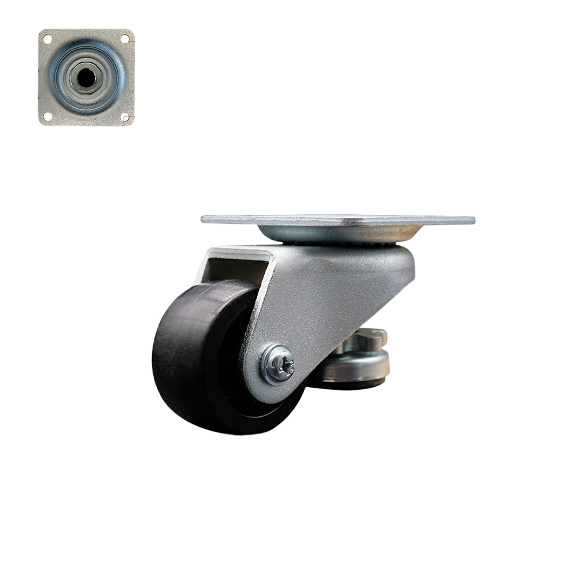 Service Caster, 2Inch Plate Caster, Wheel Diameter 2 in, Caster Type Swivel, Package (qty.) 1, Model SCC-TPLV20S50-NYR-220-ZC