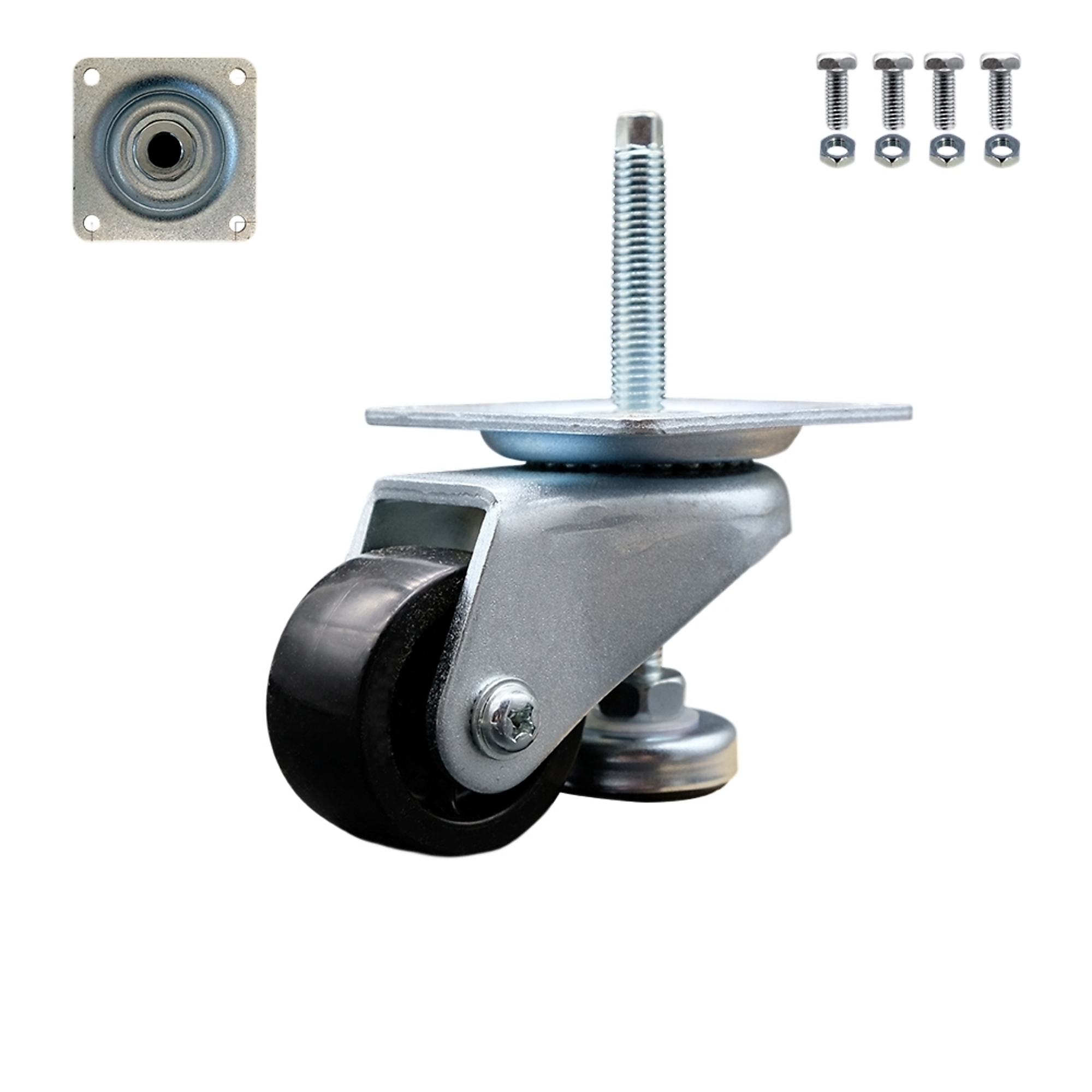 Service Caster, 2Inch Plate Caster, Wheel Diameter 2 in, Caster Type Swivel, Package (qty.) 1, Model SCC-TPLV20S50-NYR-200-ZC